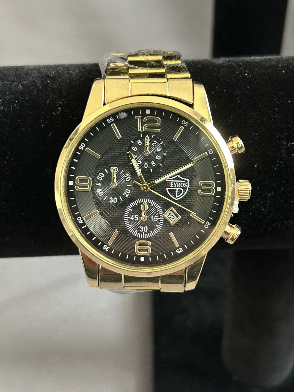 Men's Gold Evros Chronograph Watch in Yellow