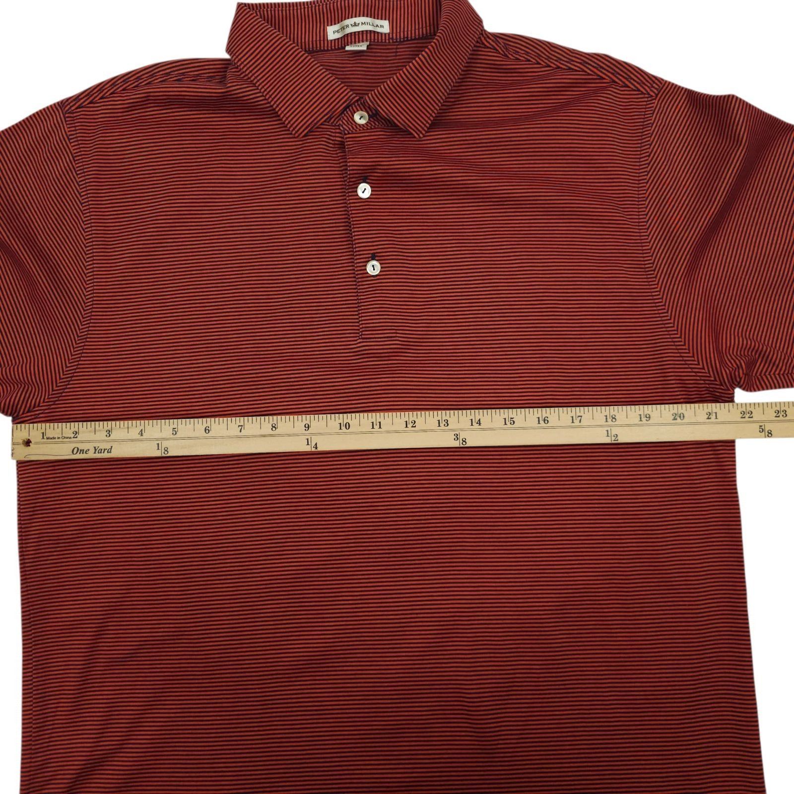 Peter Millar Peter Millar Polo Shirt Mens M Classic Red Navy Micro Stripe Size US M / EU 48-50 / 2 - 3 Thumbnail