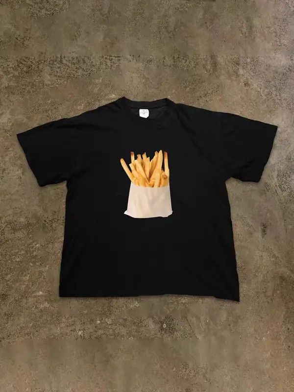 Vintage Atsuko x Kawa Street Fries Print Short Sleeve T Shirt Black Size US XL / EU 56 / 4 - 2 Thumbnail