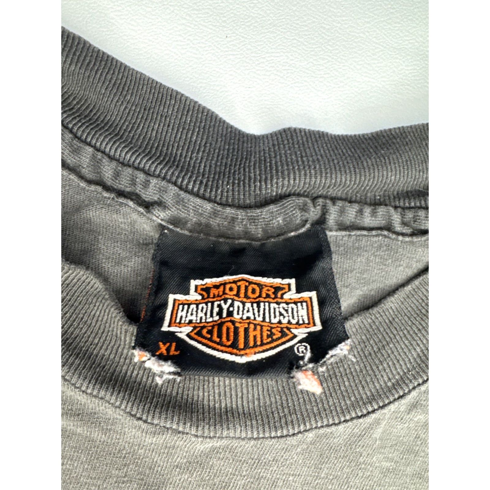 Harley Davidson VINTAGE Harley-Davidson Hanes Beefy-T Shirt London Tee XL Black Logo Men Size US XL / EU 56 / 4 - 7 Thumbnail