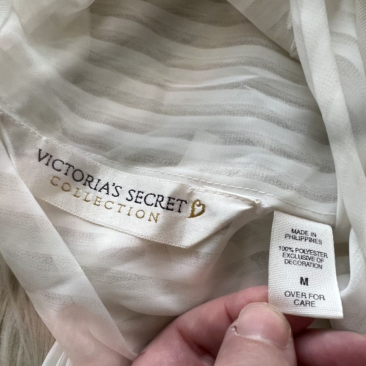 Victoria's Secret Vintage Victoria’s Secret Collection Ivory Sheer Babydoll M Size ONE SIZE - 6 Thumbnail