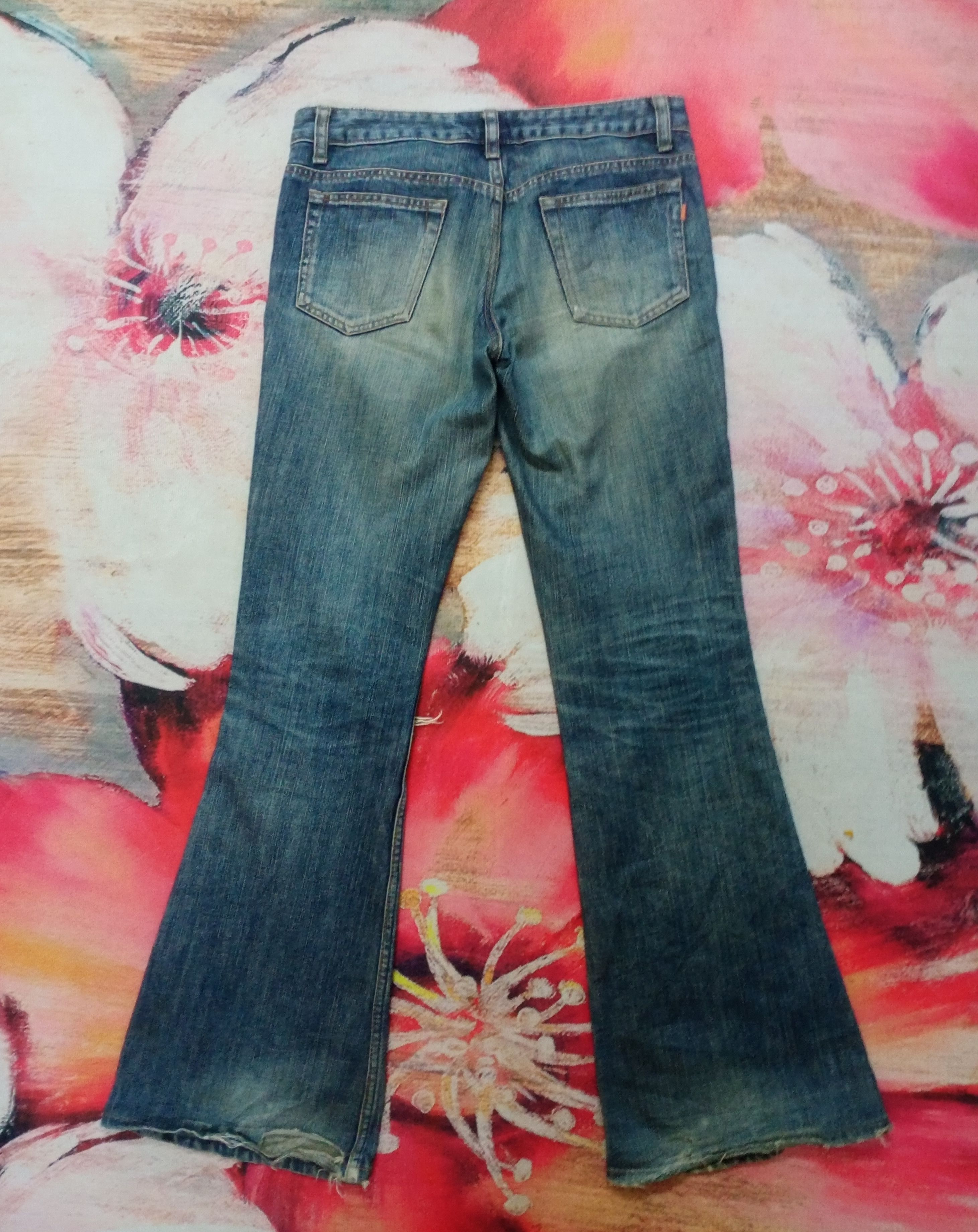 If Six Was Nine Rare Flare Jeans Sweet Camel Distressed Boot Cut Size 31" - 8 Thumbnail