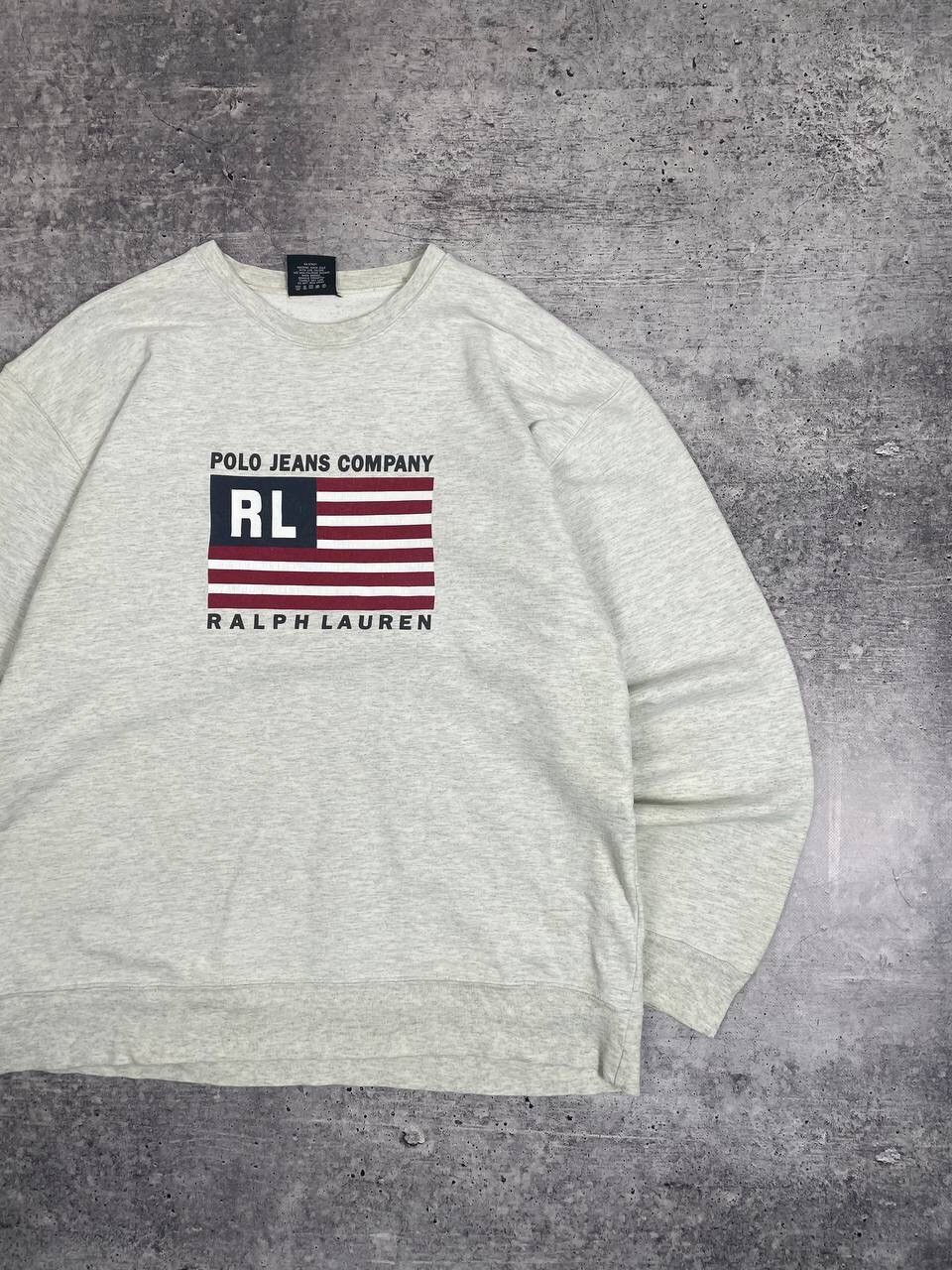 Polo Ralph Lauren Vintage Polo Jeans Company USA Flag Logo Sweatshirt Y2K Size US XL / EU 56 / 4 - 3 Thumbnail