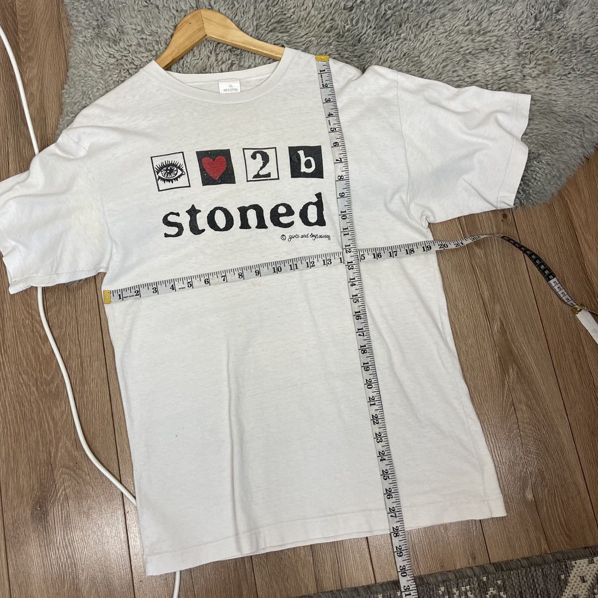 Vintage Vintage 90s I Love To Be Stoned Graphic T Shirt White Size US L / EU 52-54 / 3 - 8 Thumbnail