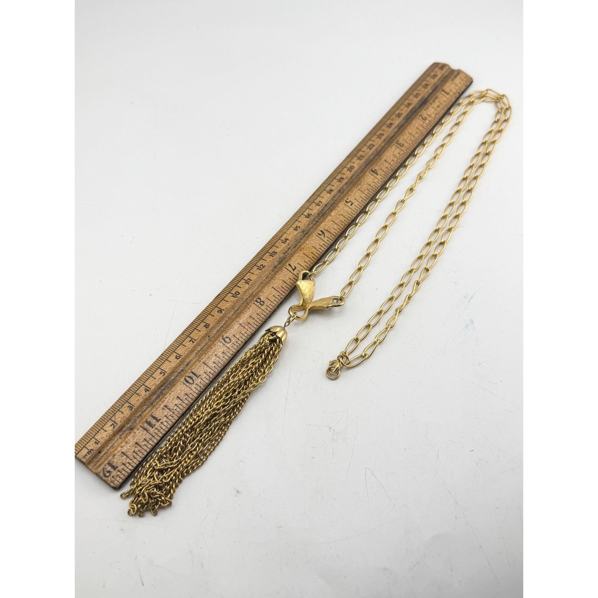 Vintage Vintage gold tone chain tassel pendant necklace Size ONE SIZE - 4 Thumbnail