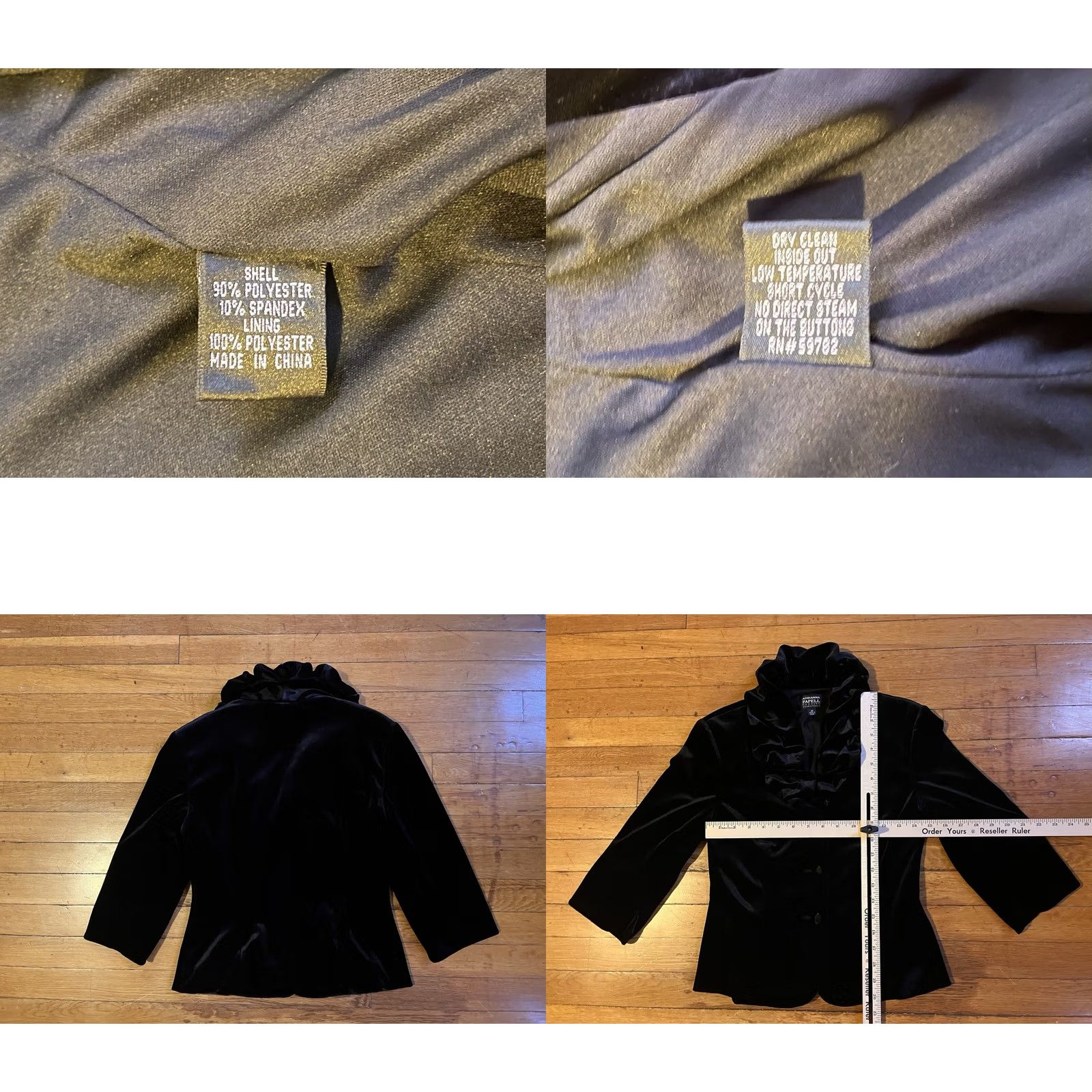 Adrianna Papell VINTAGE Adrianna Papell Evening Essentials Velour Jacket Women’s 4P Black Short Sleeve, Petite, 90s, Bohemian, Classic, Designer, Retro Womens Jacket Size S / US 4 / IT 40 - 8 Thumbnail