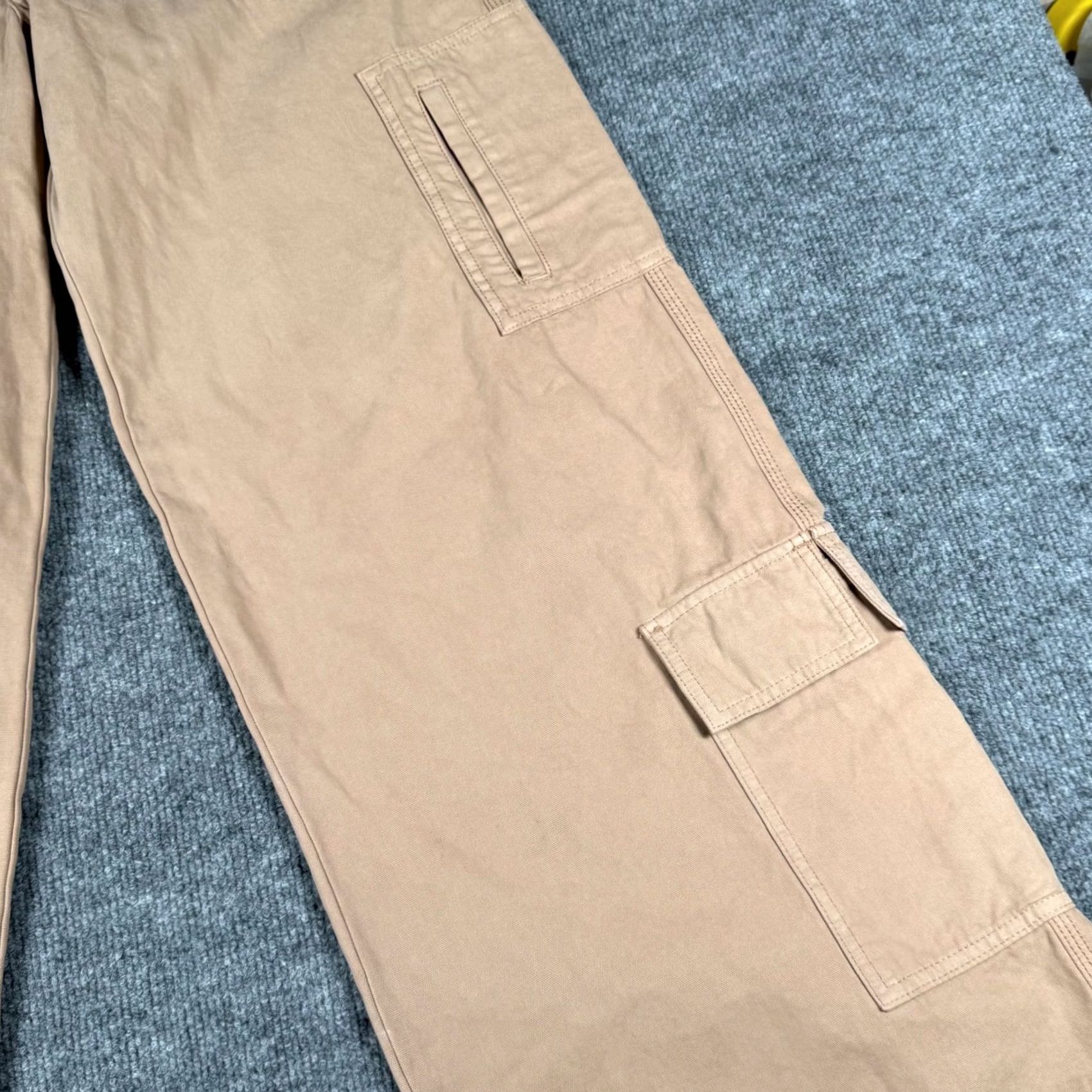 Forever 21 Forever 21 Womens Carpenter Pants Cargo Utility 7 Pockets Wide Leg Khaki Beige Size 36" / US 14 / IT 50 - 7 Thumbnail