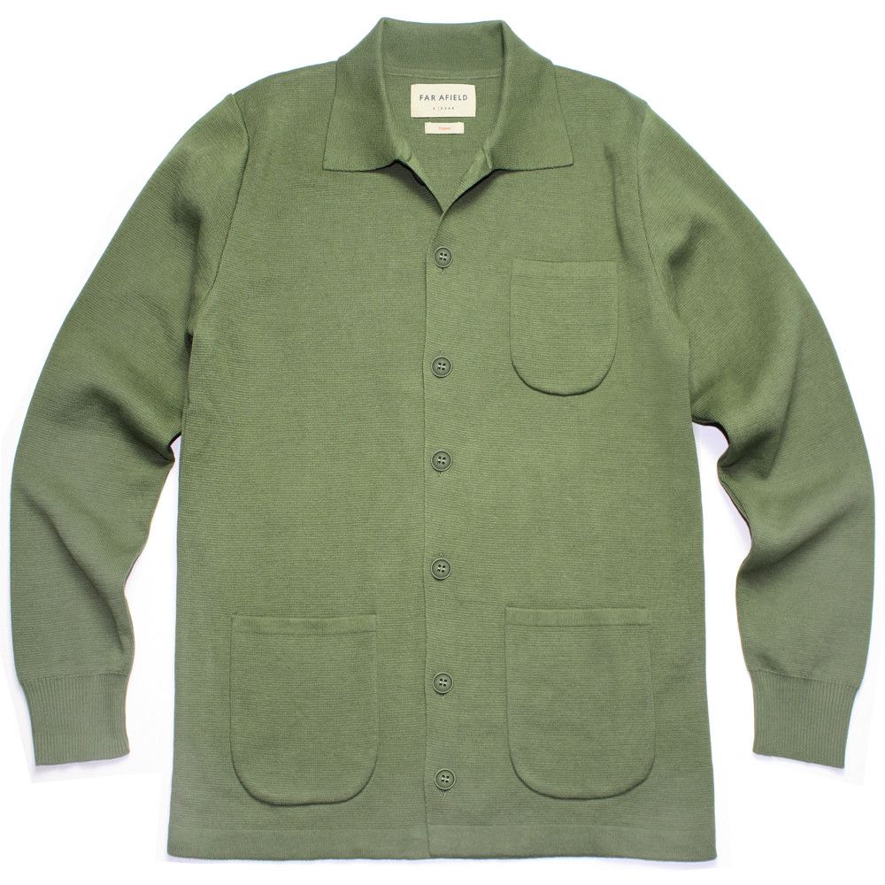 Far Afield MOSS GREEN KNIT STATION CARDIGAN JACKET Size US M / EU 48-50 / 2 - 1 Thumbnail
