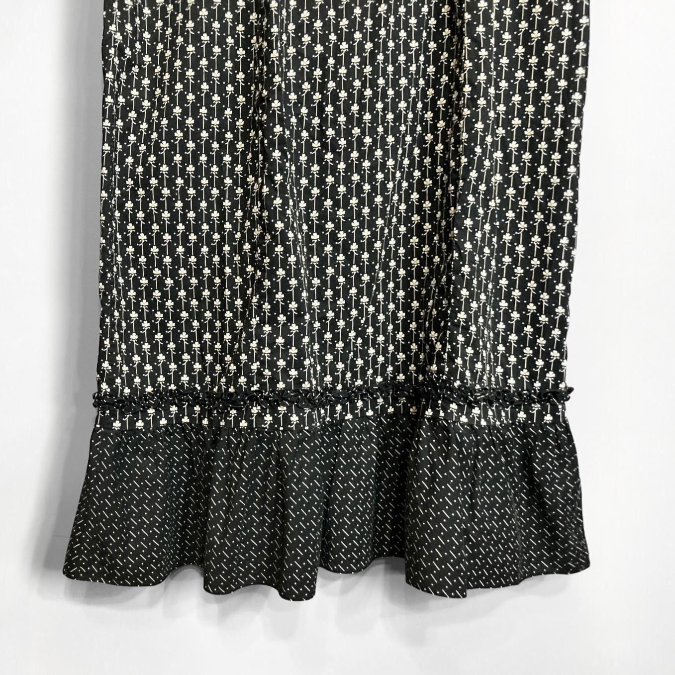 Designer Chic Black Floral Print Slip Dress Size M / US 6-8 / IT 42-44 - 4 Thumbnail