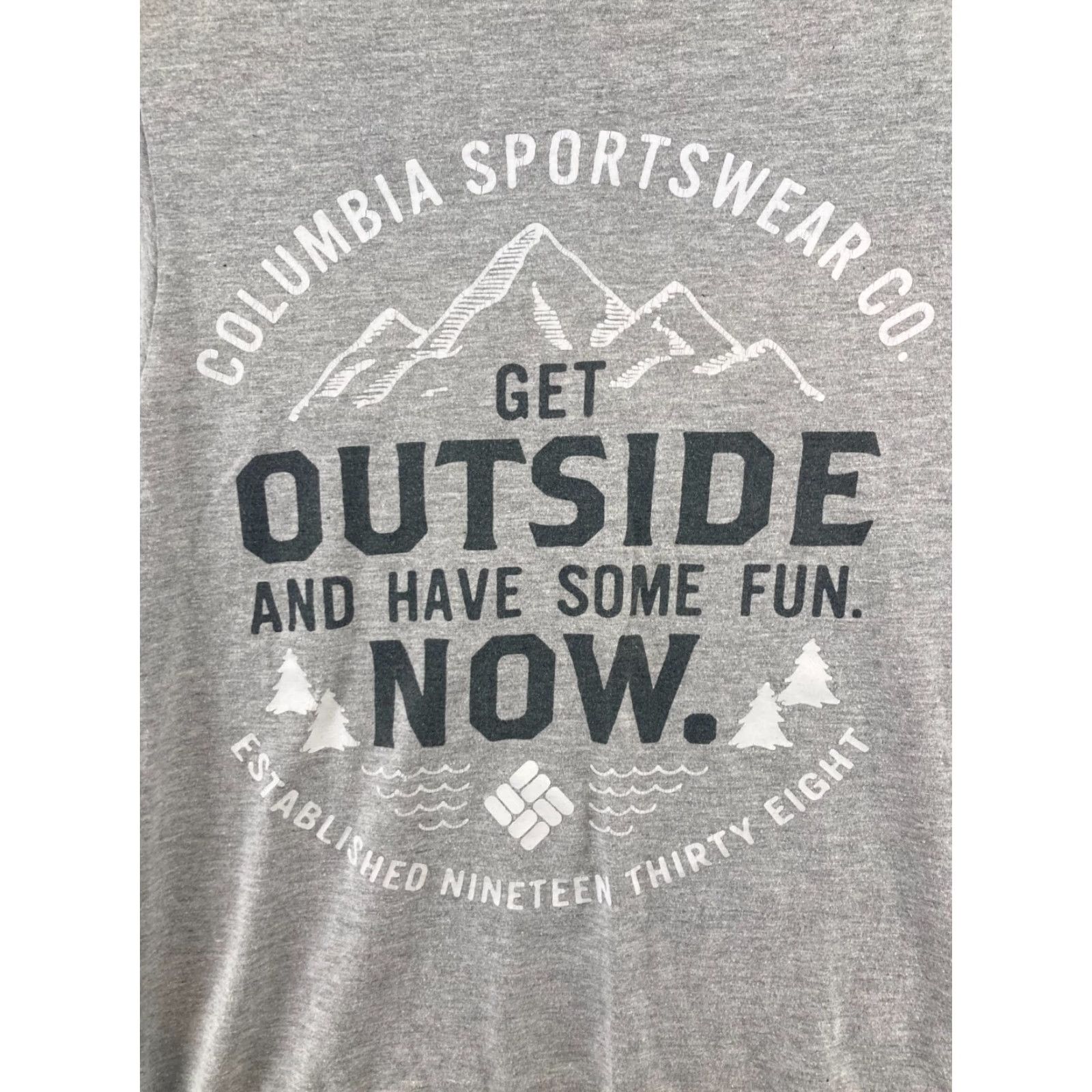SOMET Columbia TShirt Mens Small Gray Get Outside And Have Some Fun Now Mountains Size US S / EU 44-46 / 1 - 2 Thumbnail