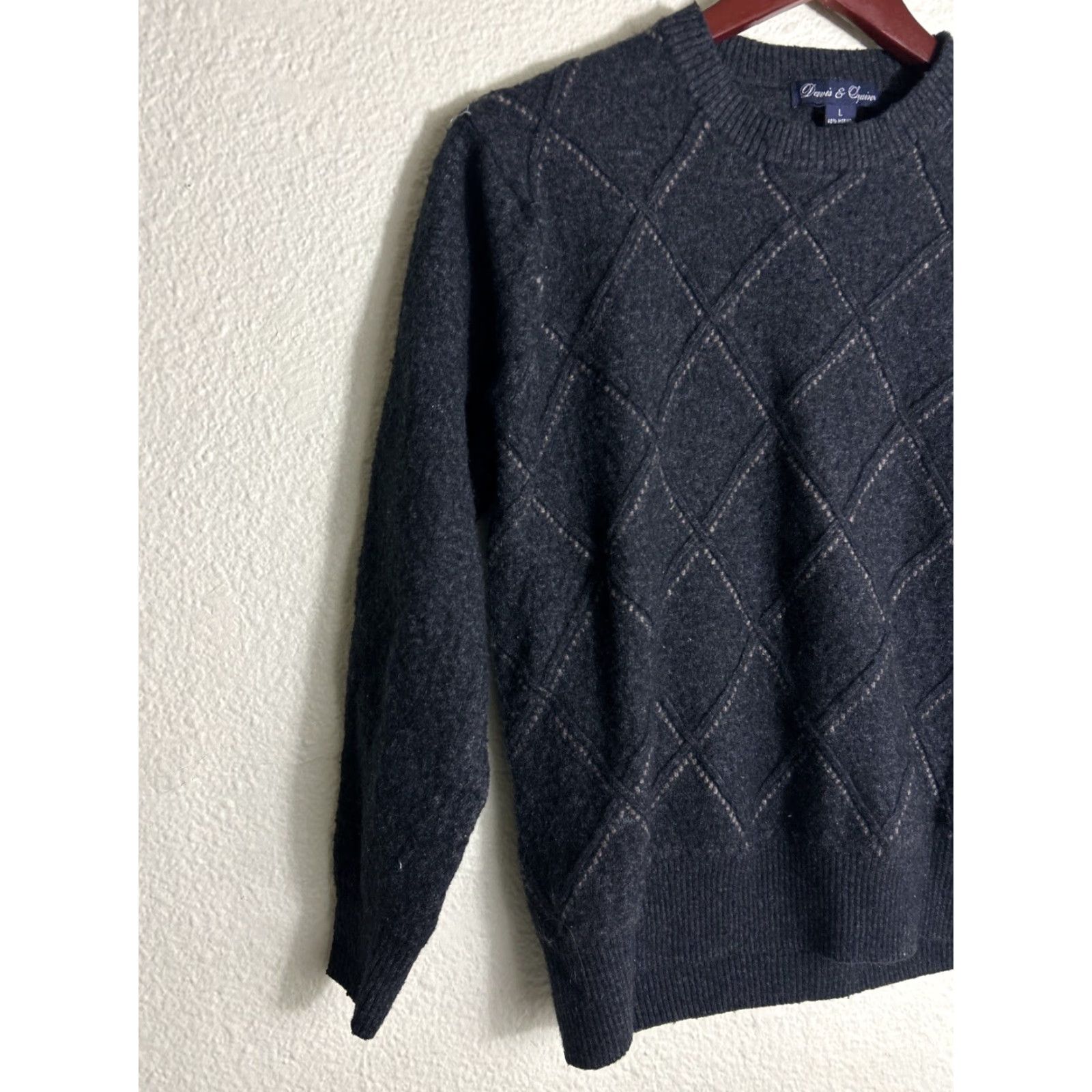 Vintage Davis And Squire Womens Large Pullover Sweater Gray Merino Wool Cashmere Blend Size L / US 10 / IT 46 - 2 Thumbnail