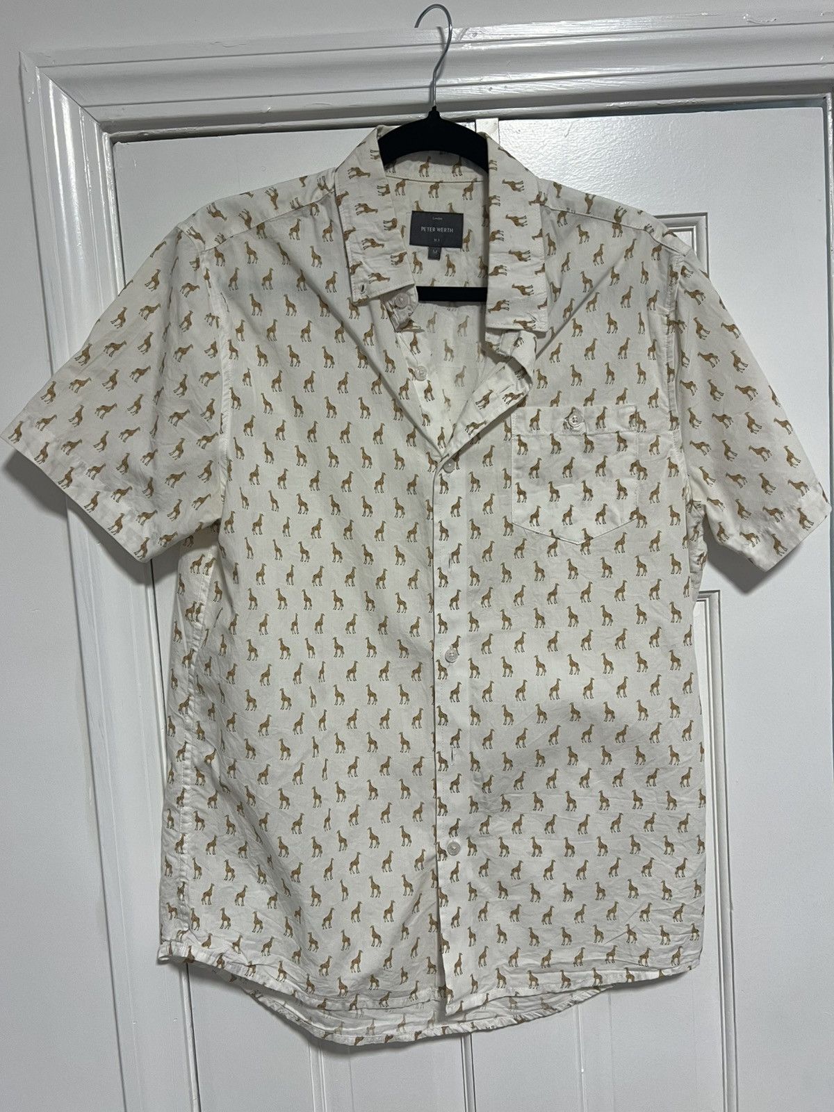 Peter Werth Giraffe print short sleeve shirt Size US M / EU 48-50 / 2 - 1 Thumbnail