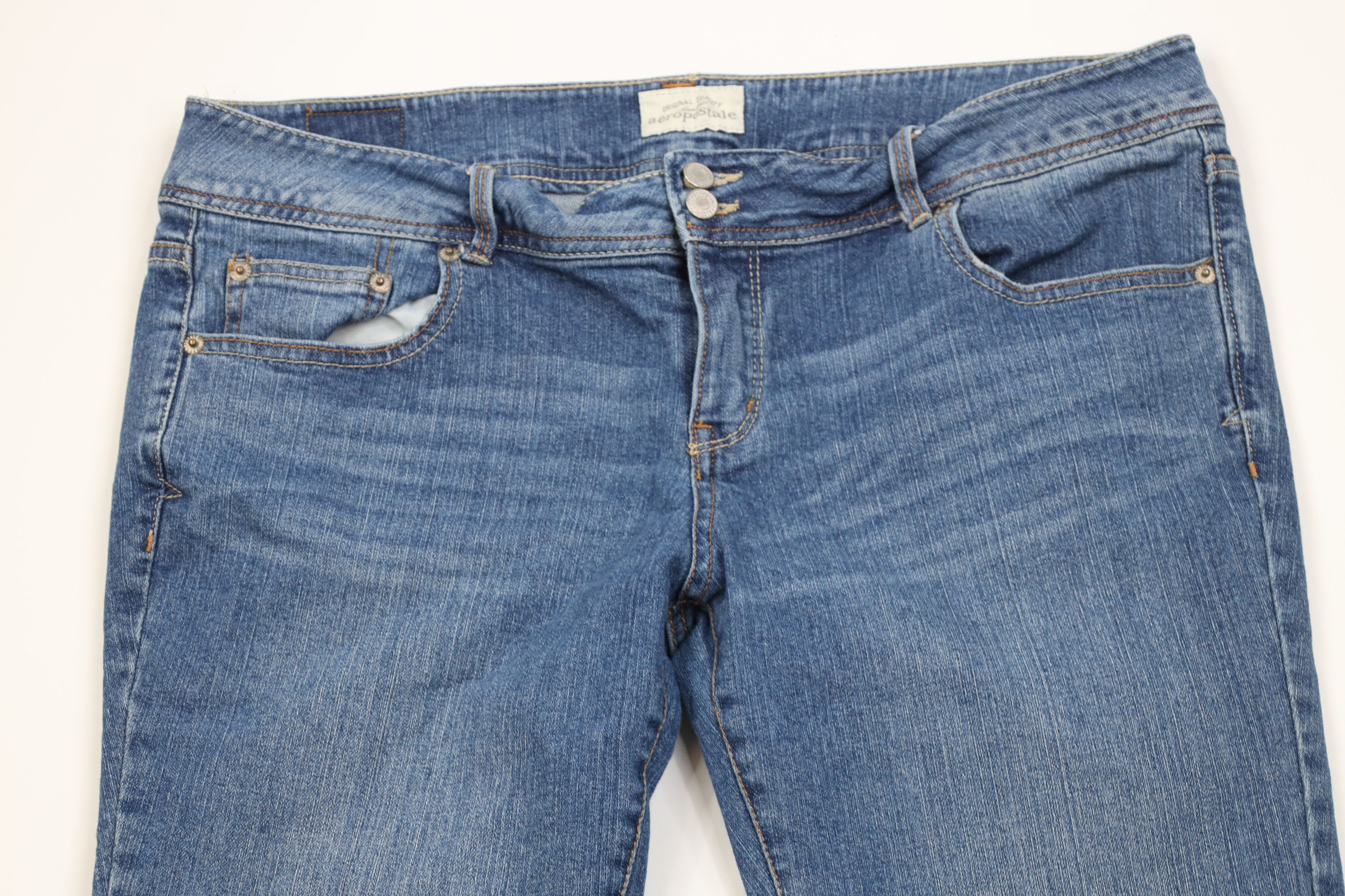 Aeropostale Vintage Y2K Aeropostale Faded Babydoll Flared Wide Leg Jeans Size 38" / US 16 / IT 52 - 2 Thumbnail