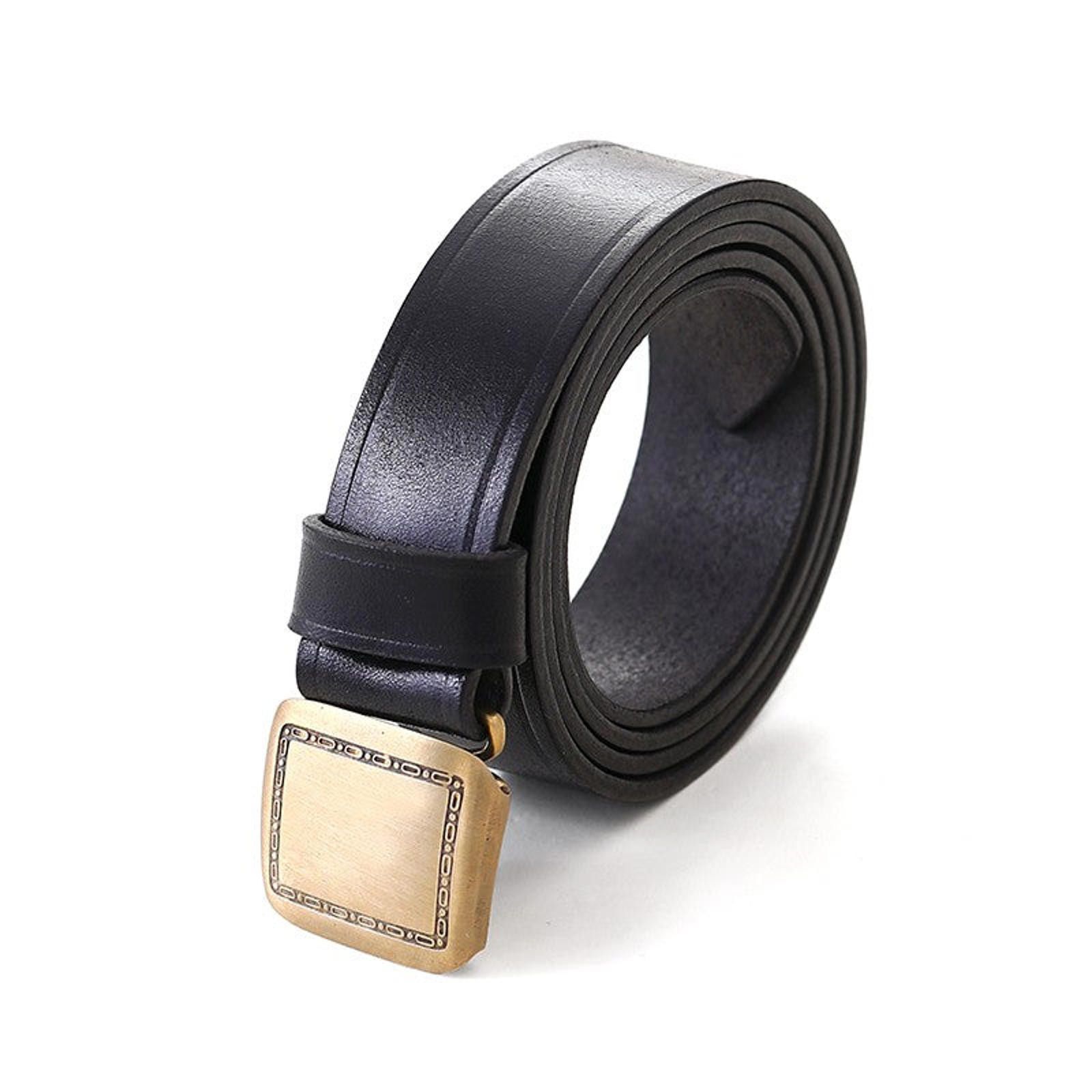 Leather Retro Workwear Cowhide Belt – Double-Sided, Handmade Size ONE SIZE - 2 Thumbnail