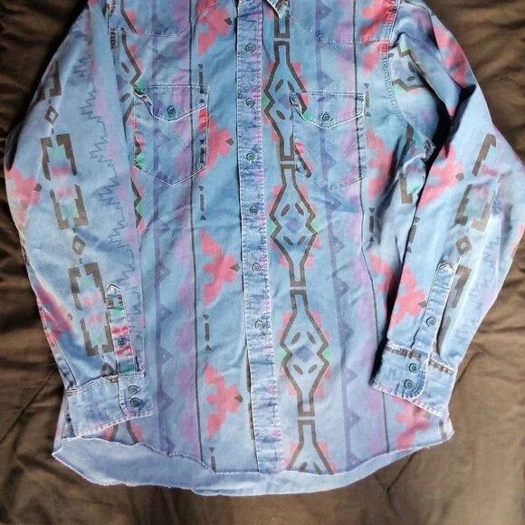 Wrangler Vintage Wrangler Southwest Aztec Thunderbird Western Shirt Size US XL / EU 56 / 4 - 3 Thumbnail