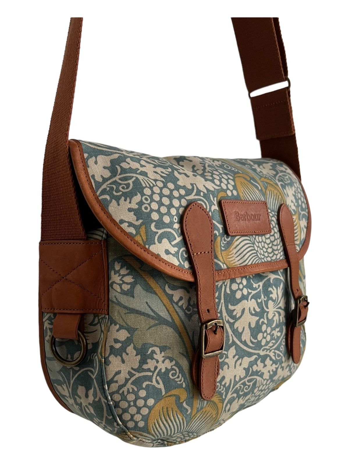 Barbour x William Morris 🌷Jacquard Leather Messenger Bag