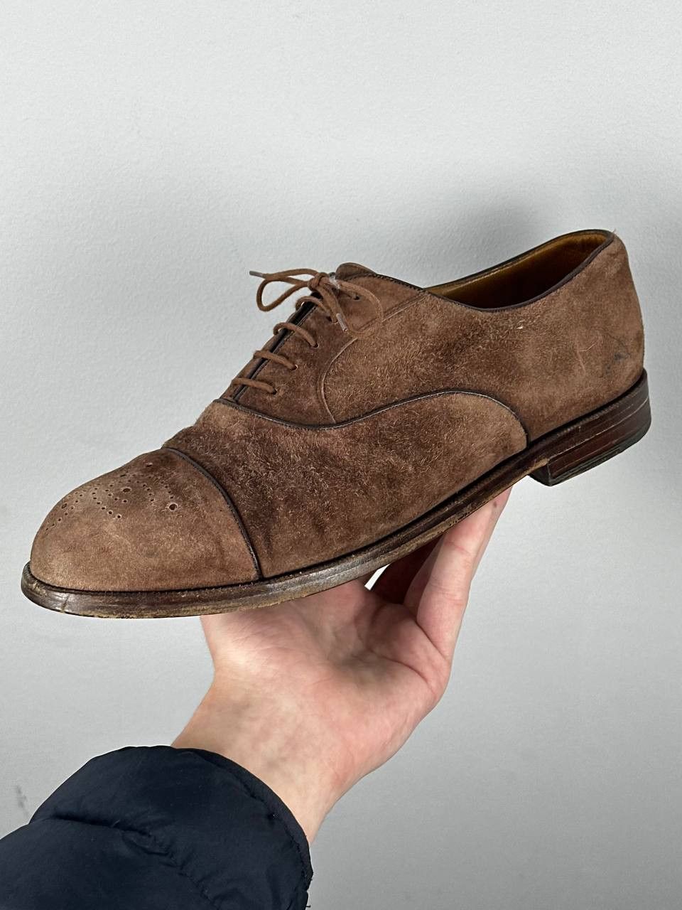 Bally Bally Prestige Vintage Brown Suede Oxford Shoes Size US 10 / EU 43 - 1 Thumbnail