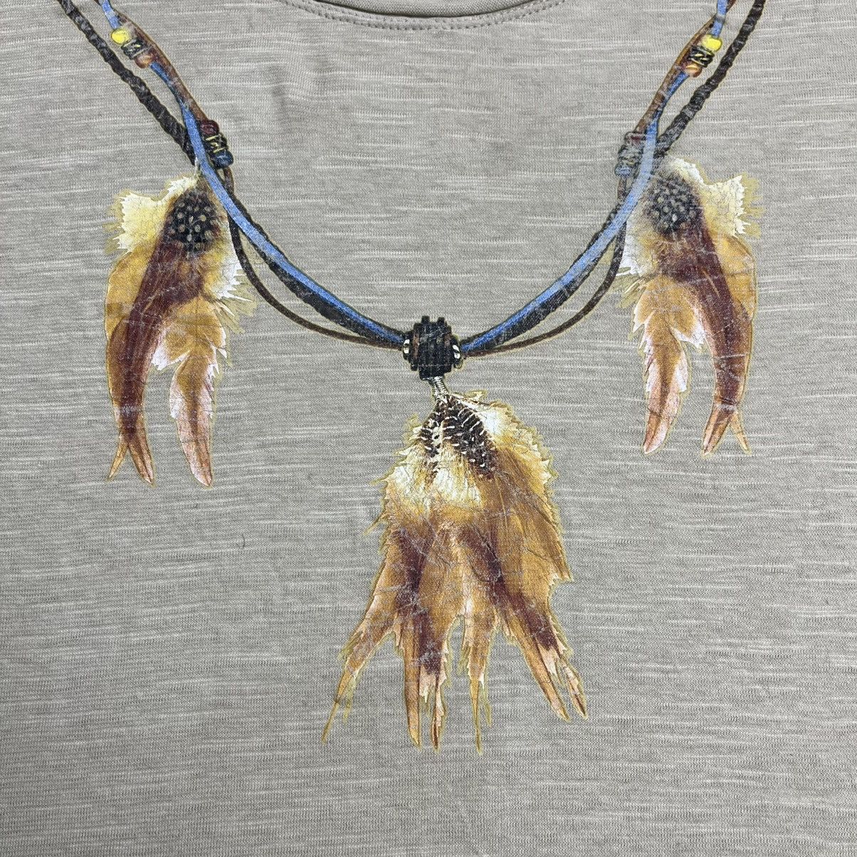 Le Grande Bleu (L.G.B.) Topvalu necklace feather graphic long sleeve tee vkei style Size US S / EU 44-46 / 1 - 4 Thumbnail