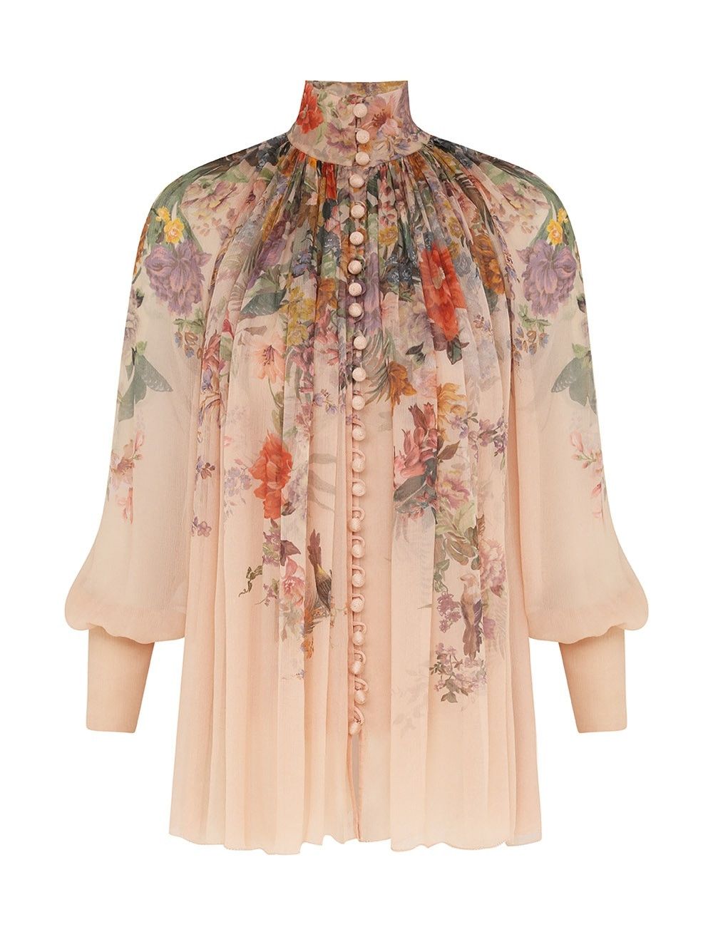 Zimmermann oc11z0825 Pavilion Smock Blouse in Multicolor Size XS / US 0-2 / IT 36-38 - 1 Thumbnail