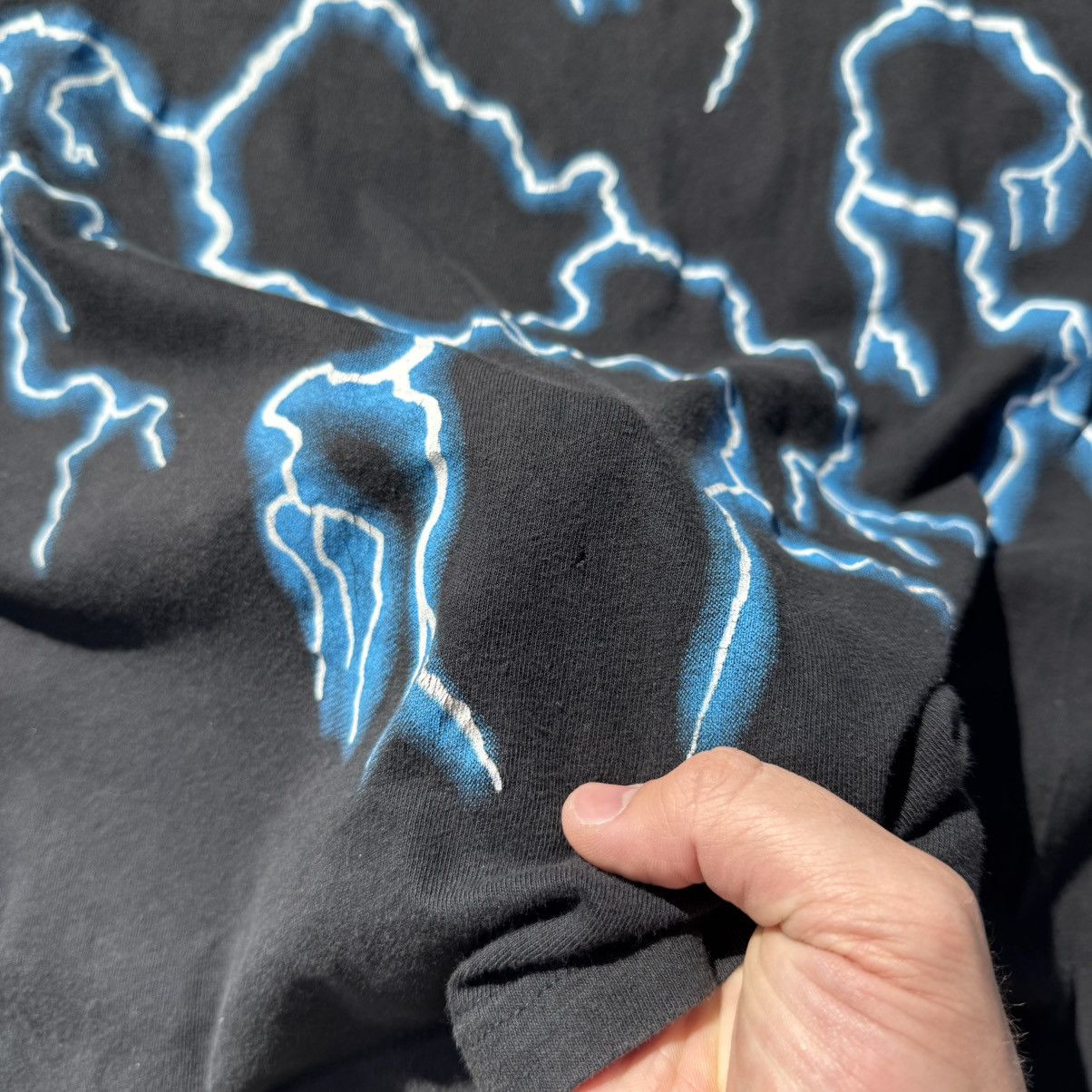 Japanese Brand × Vintage Vintage American Thunder Death Cowboy Lightning OG 90s Tees Size US L / EU 52-54 / 3 - 16 Thumbnail
