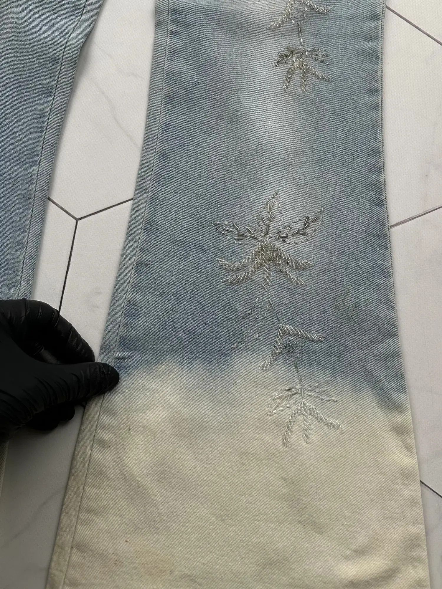 Japanese Brand Vintage Gradient Flare Jeans E2 Size 27" / US 4 / IT 40 - 5 Thumbnail