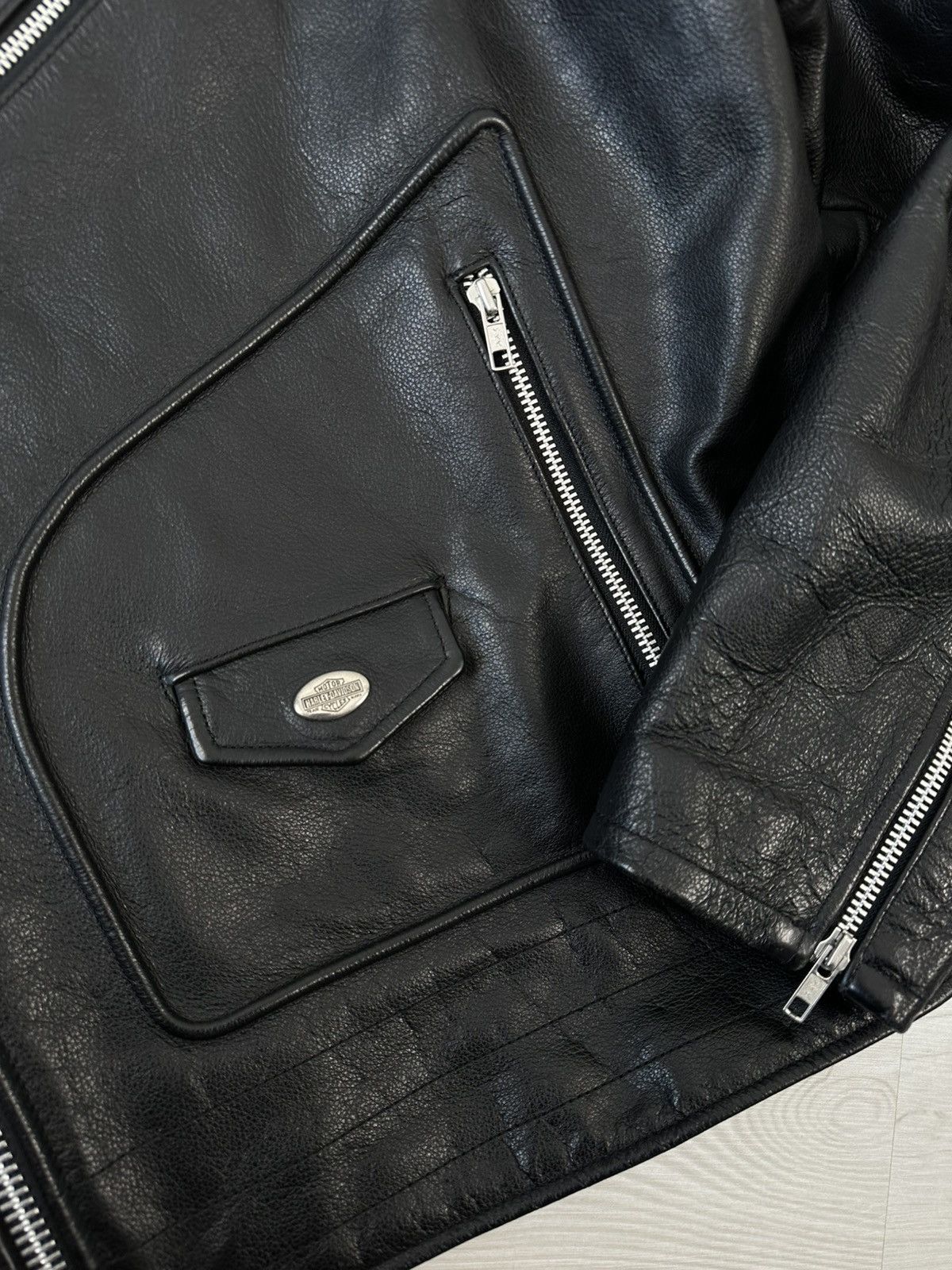 Genuine Leather × Harley Davidson Vintage Harley Davidson Oversized Leather Jacket Size US XL / EU 56 / 4 - 11 Thumbnail