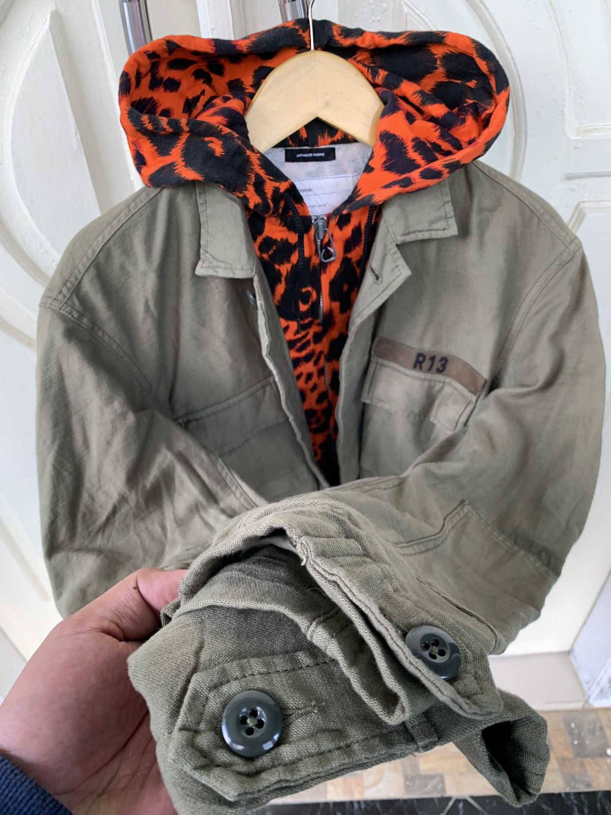 R13 R13 long military jacket leopard hooded Size US L / EU 52-54 / 3 - 4 Thumbnail