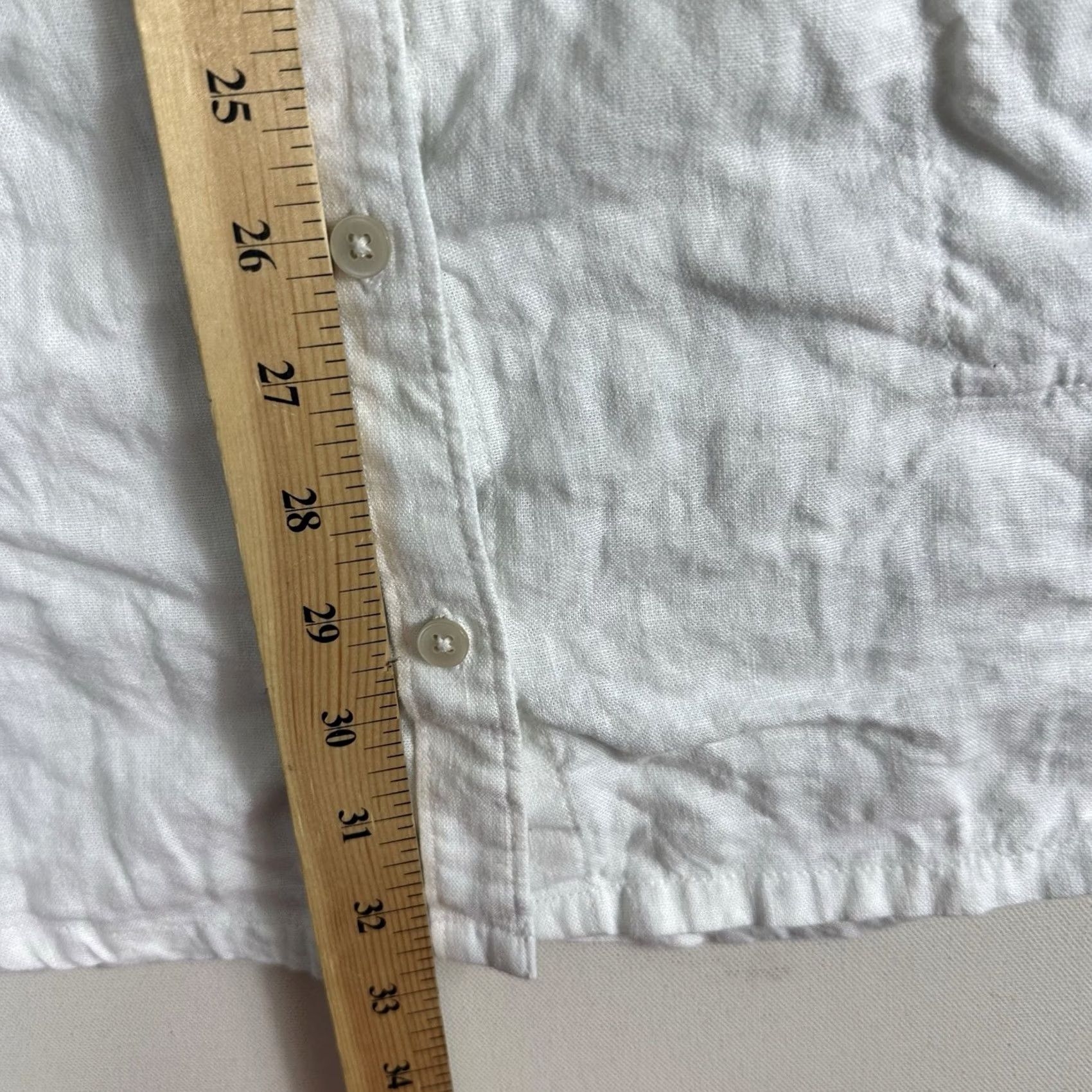 Abercrombie & Fitch VINTAGE Abercrombie & Fitch Linen Blend Button-Up Blouse Short Sleeve Pockets White Womens Size LP L Size L / US 10 / IT 46 - 7 Thumbnail