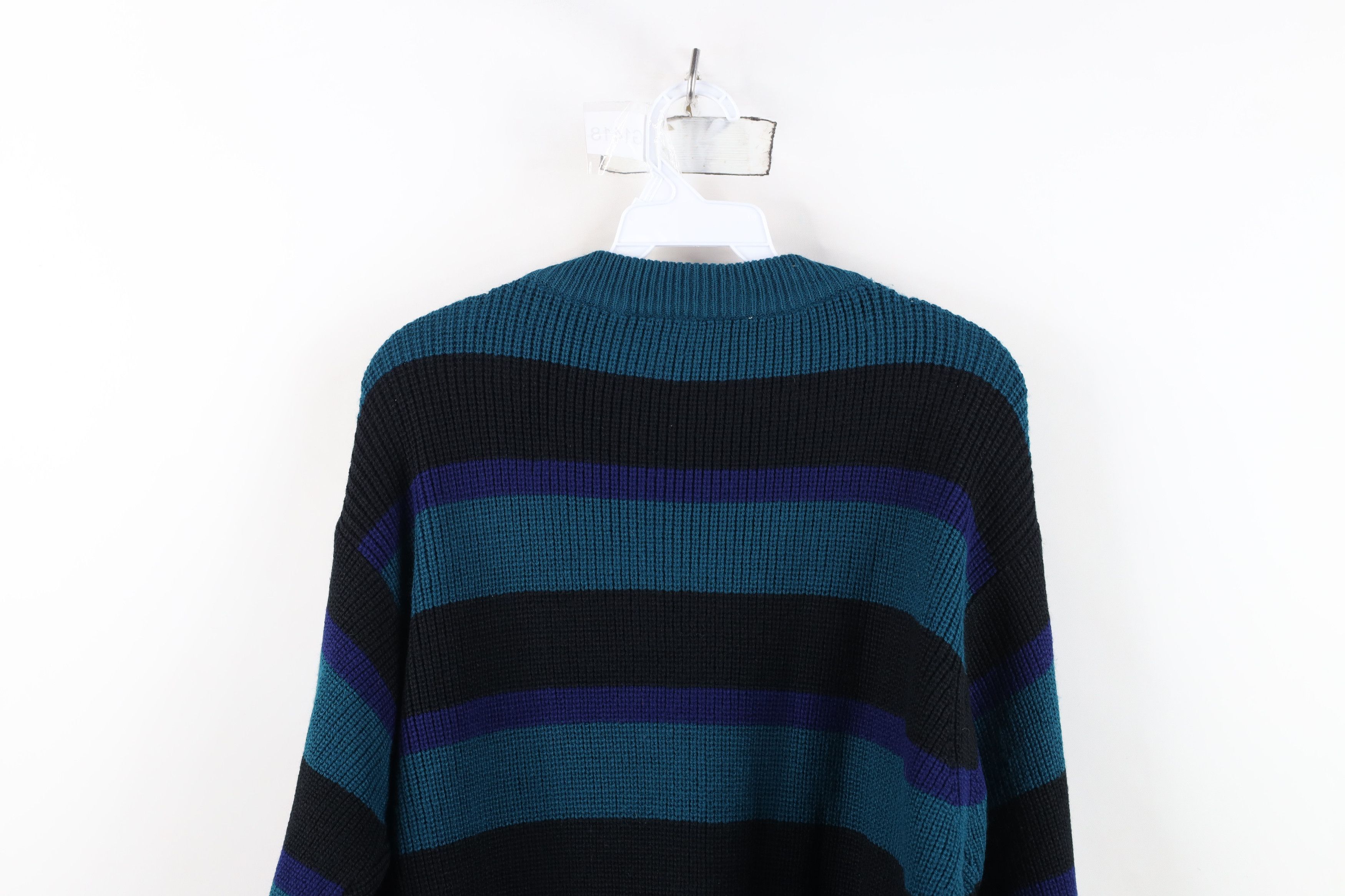 Vintage Vintage 90s Streetwear Block Ribbed Knit Crewneck Sweater Size US M / EU 48-50 / 2 - 7 Thumbnail