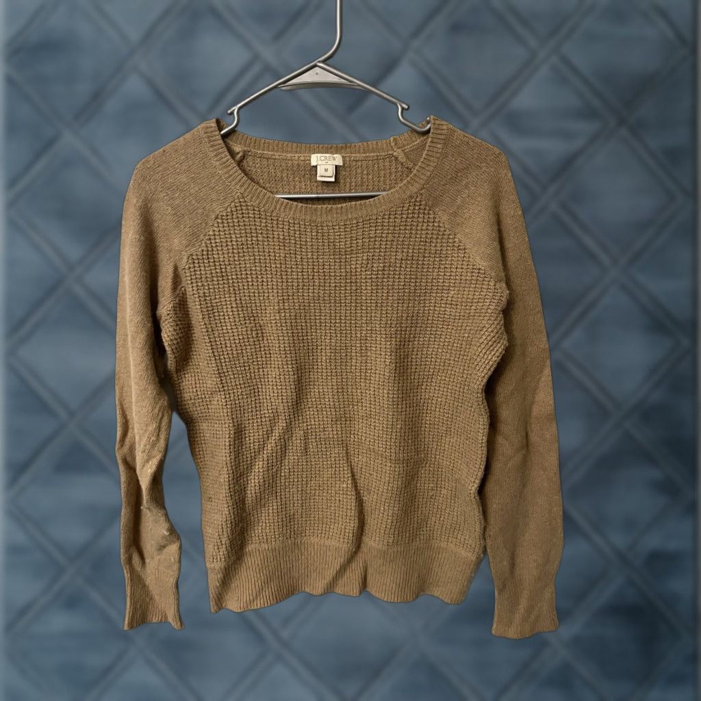 J.Crew J.CREW Sweater Crewneck Brown Wool Blend Medium Viscose Nylon Wool Solid Knit Women Regular Size M / US 6-8 / IT 42-44 - 1 Thumbnail
