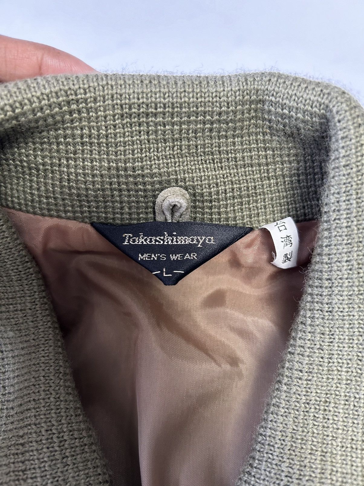 Japanese Brand TAKASHIMAYA HALF KNIT HALF SUEDED JACKET Size US L / EU 52-54 / 3 - 6 Thumbnail