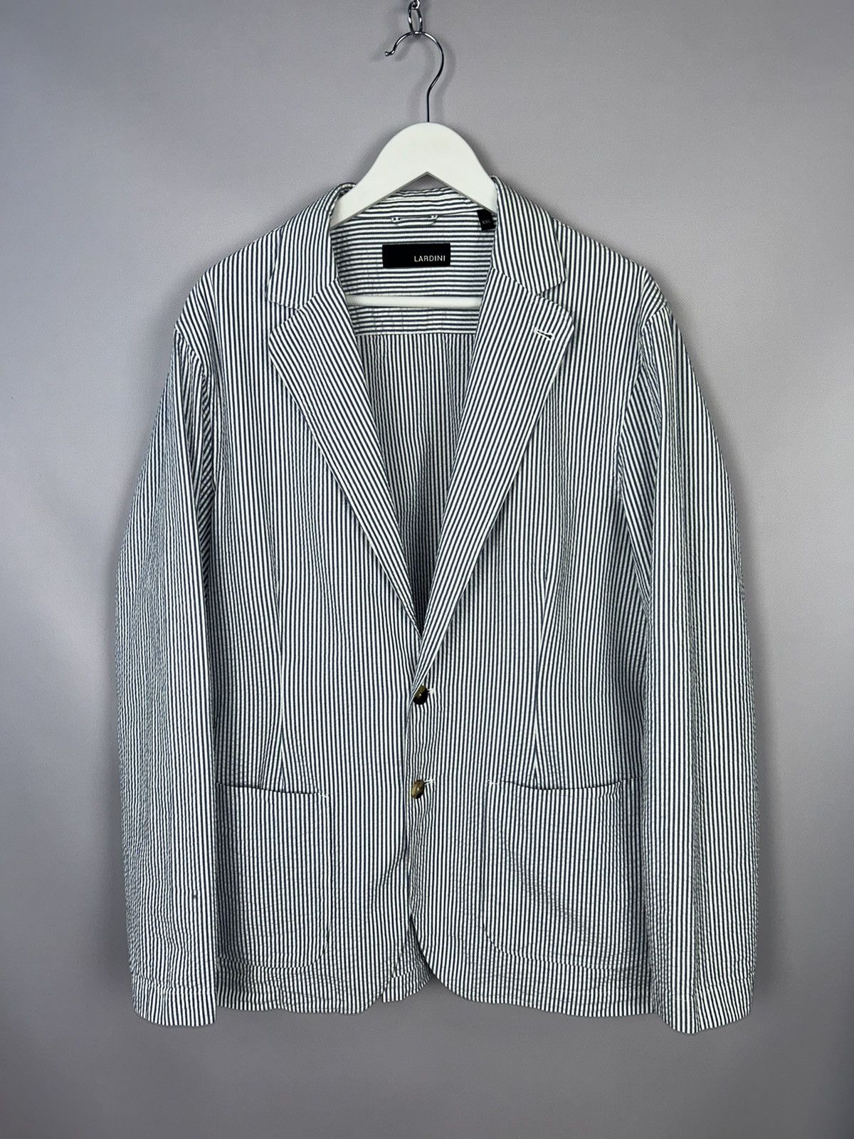 Designer × Lardini LARDINI Egama Striped Cotton Unlined Blazer Jacket Size EU56 Size 46R - 15 Thumbnail