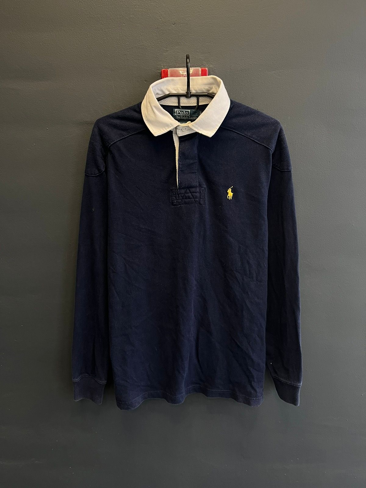 Pre-owned Polo Ralph Lauren X Vintage Y2k Polo Ralph Laurent Rugby Jersey Japan 90's In Navy Blue