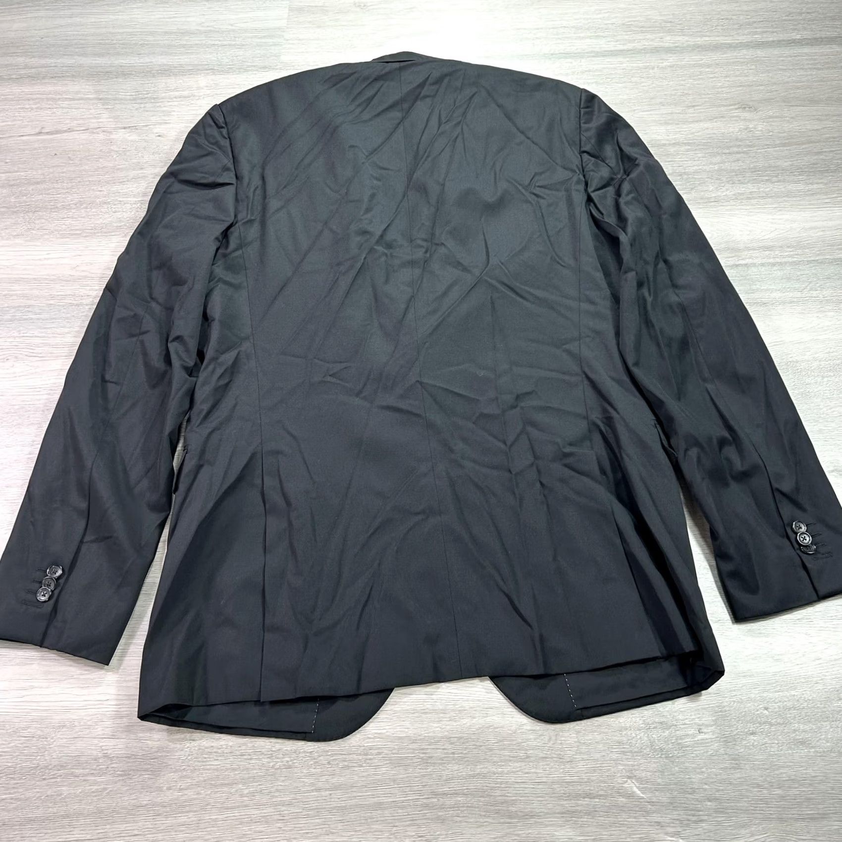 Hugo Boss VINTAGE BOSS Hugo Boss Blazer Mens 42L Black Virgin Wool Made in Slovakia Selection Tailored Line 2 Button Notch Lapel Wool Jacket Coat Mens Size 42R - 2 Thumbnail