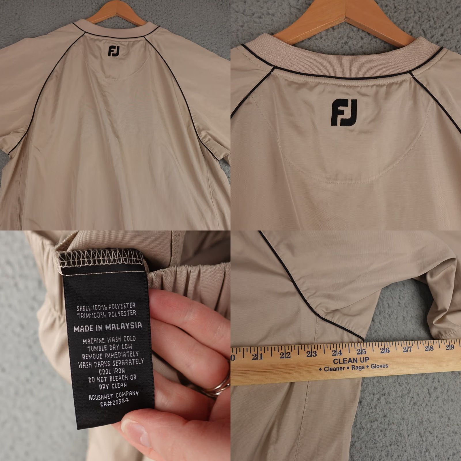 Footjoy Footjoy Windbreaker Pullover Golf Mens Large Brown Short Sleeve Lightweight Size US L / EU 52-54 / 3 - 8 Thumbnail
