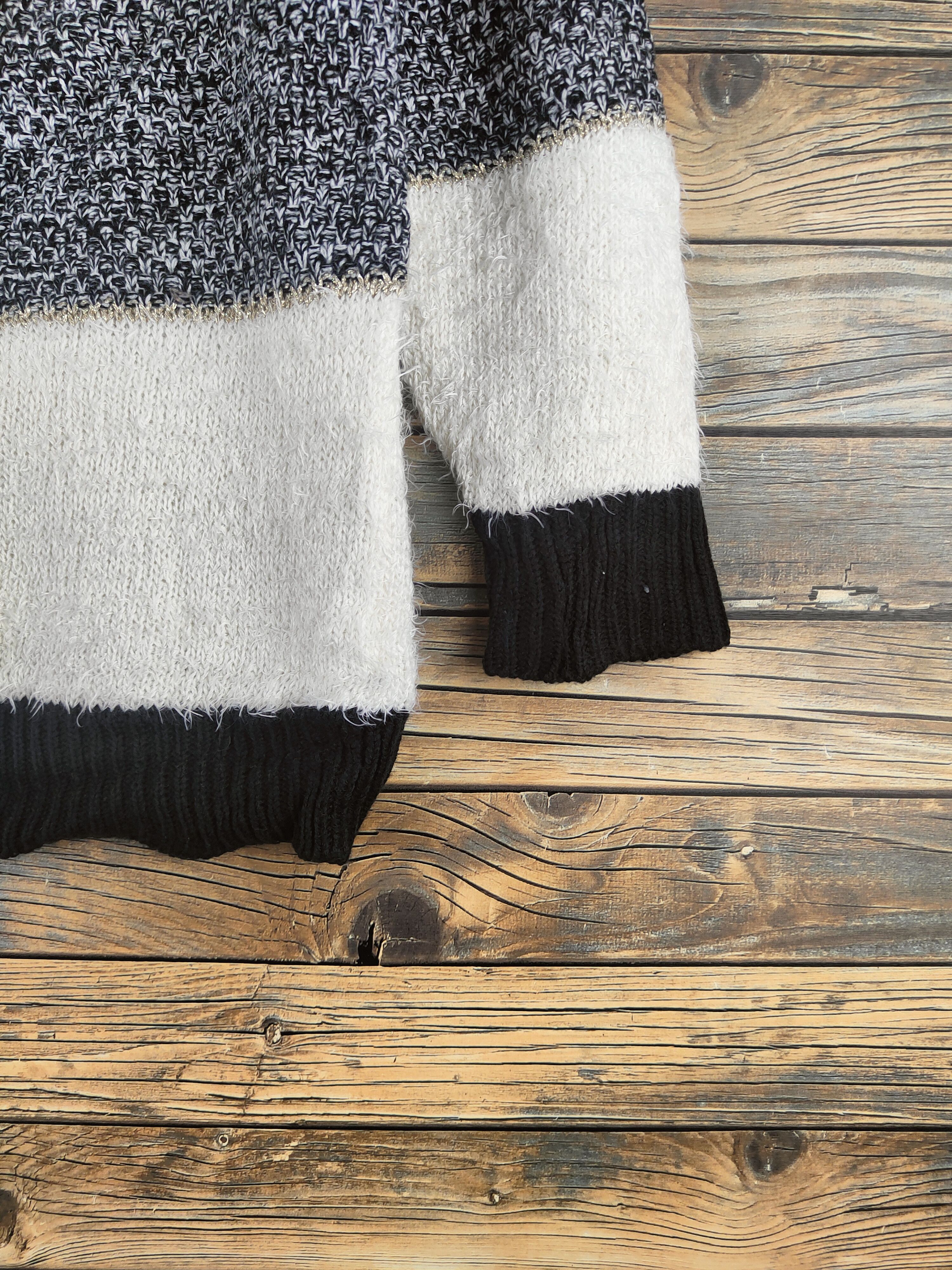 Japanese Brand DL HK Works London Black White Fur Mohair Knitwear #46-908 Size M / US 6-8 / IT 42-44 - 6 Thumbnail