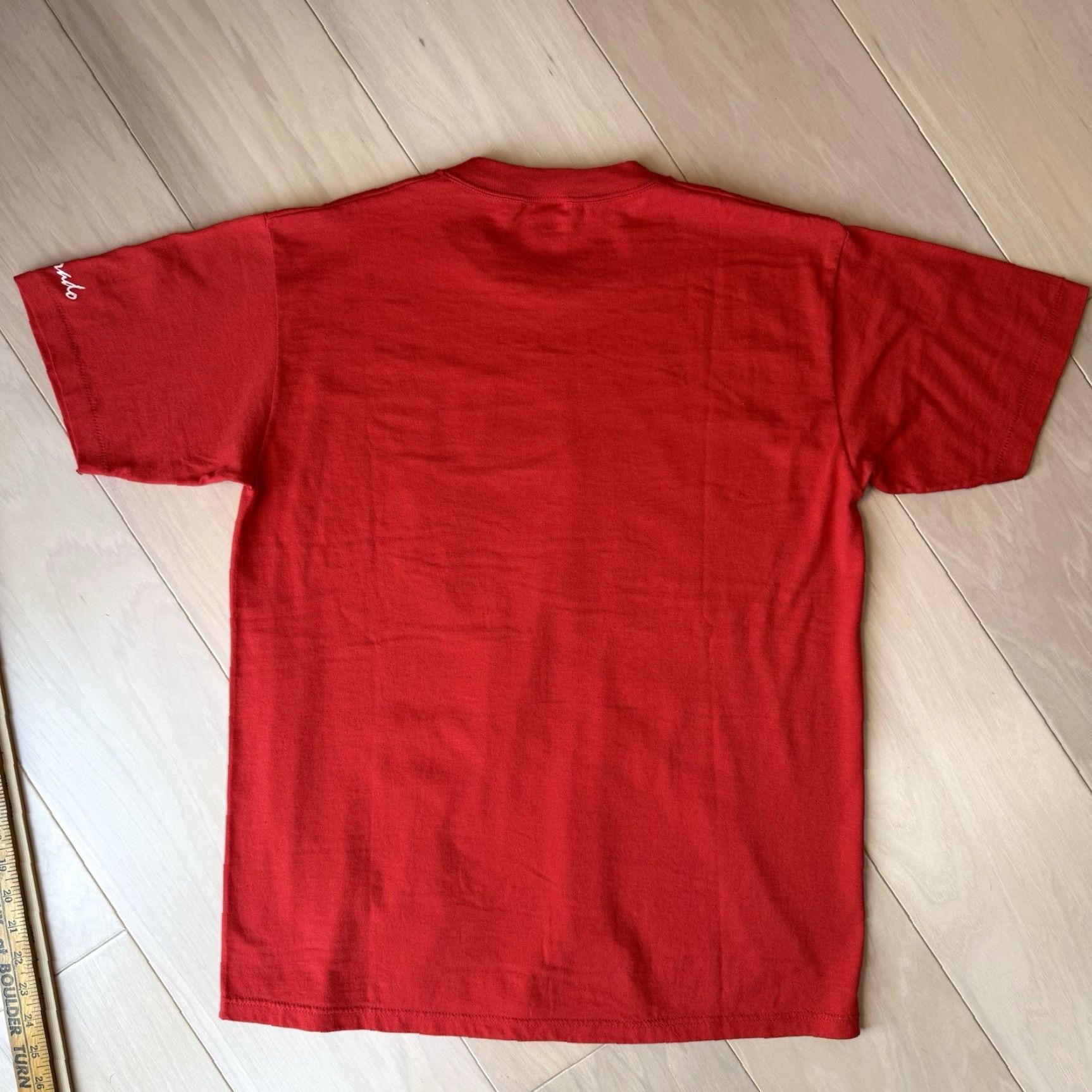 Fruit Of The Loom Vintage Fishing Shirt Large Red 90s USA Fruit of the Loom T-Shirt Men Cotton Knit Short Sleeve Logo Graphic Print US Made Size US L / EU 52-54 / 3 - 7 Thumbnail
