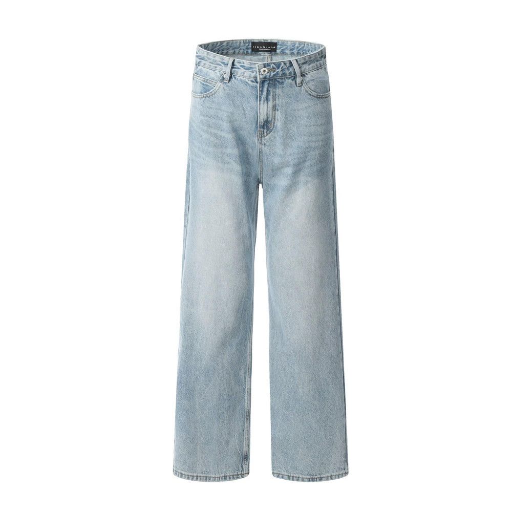Jean Men's casual loose vintage American washed jeans Size US 32 / EU 48 - 1 Thumbnail