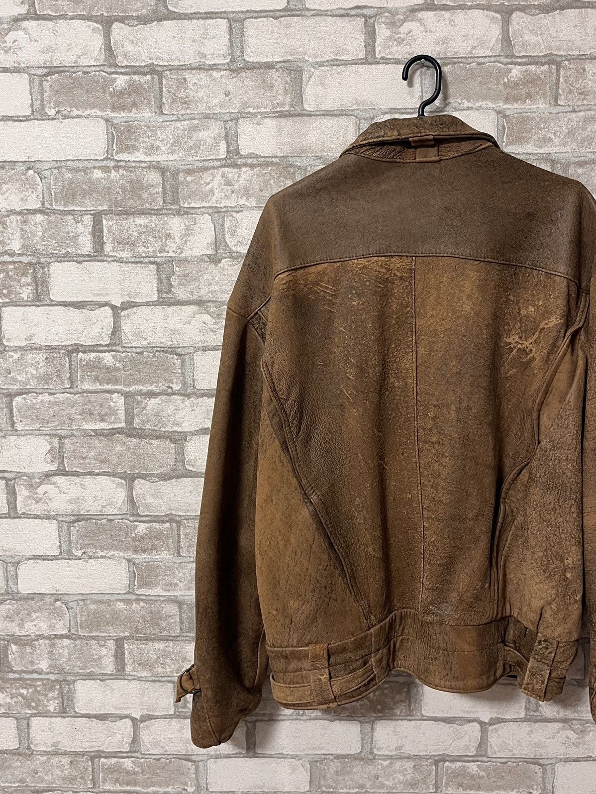 Genuine Leather × Vintage 🔥Vintage 90s Avantgarde Genuine Leather Jacket Size US XL / EU 56 / 4 - 5 Thumbnail