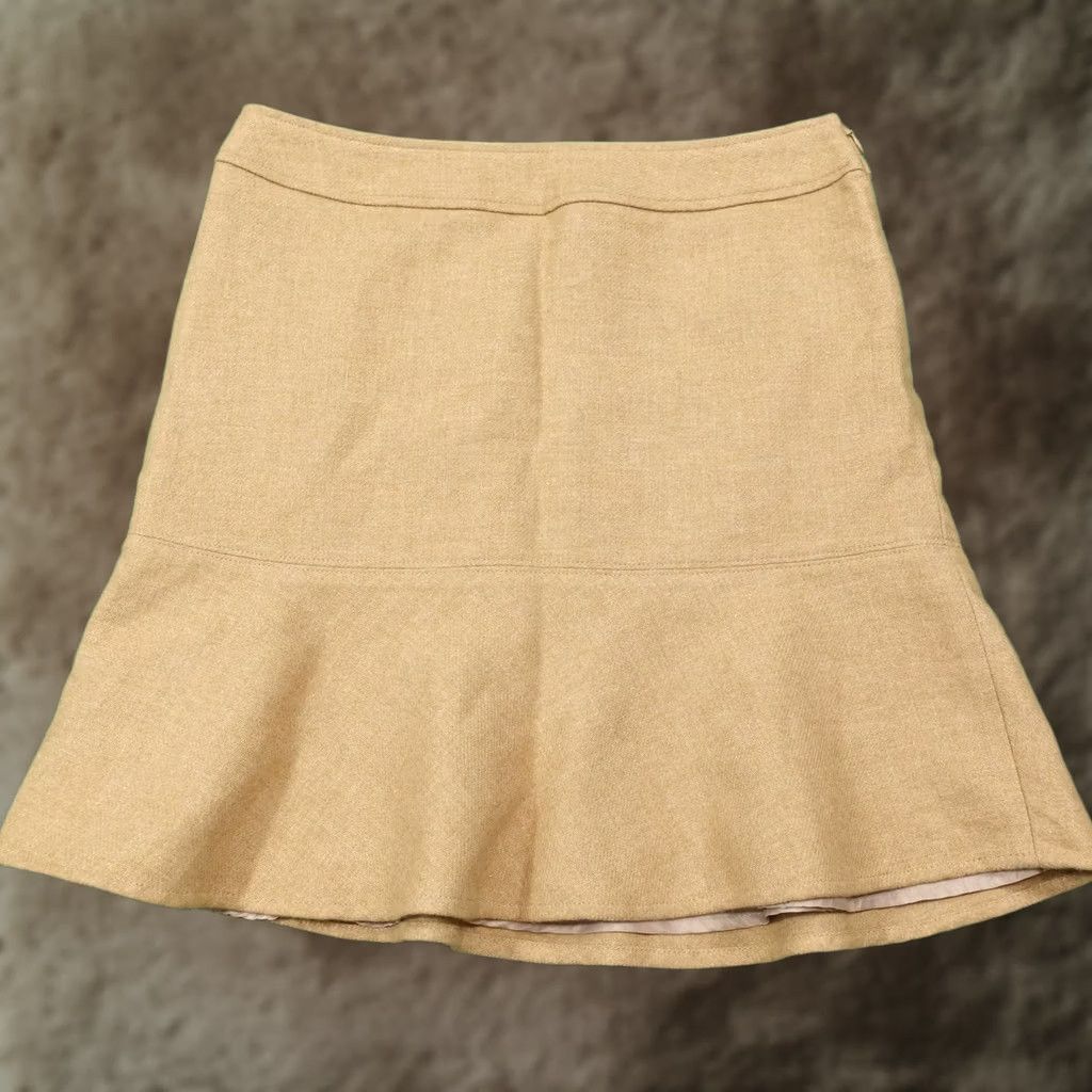 Gap Gap Skirt Womens 6 Beige Tweed Short Flare Lined Zip Workwear Business Size 28" / US 6 / IT 42 - 1 Thumbnail