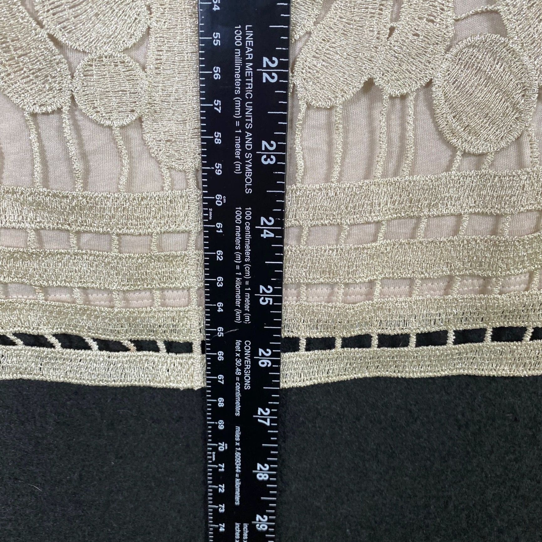 Express Express Womens Tank Tan Metallic Embroidered Scoop Neck Stretch Large Size L / US 10 / IT 46 - 7 Thumbnail