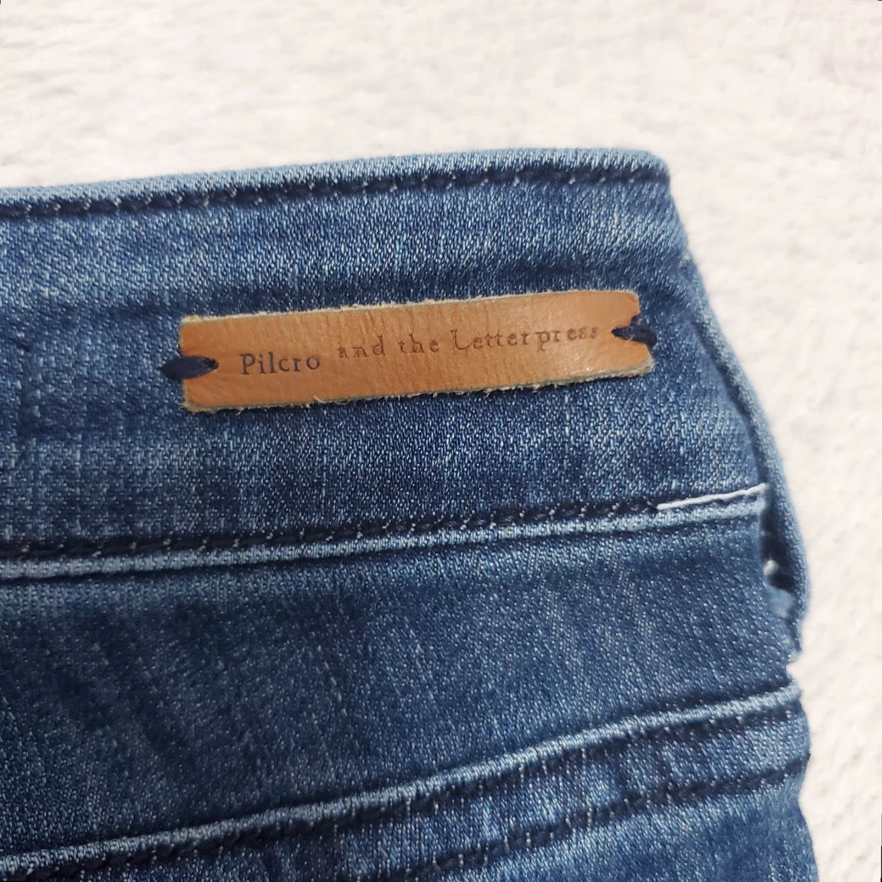 Vintage Pilcro and the Letterpress Jeans Women 25 Blue High Rise Denim Legging Stretch Skinny Slim 5-Pocket Size 42" / US 20 - 7 Thumbnail