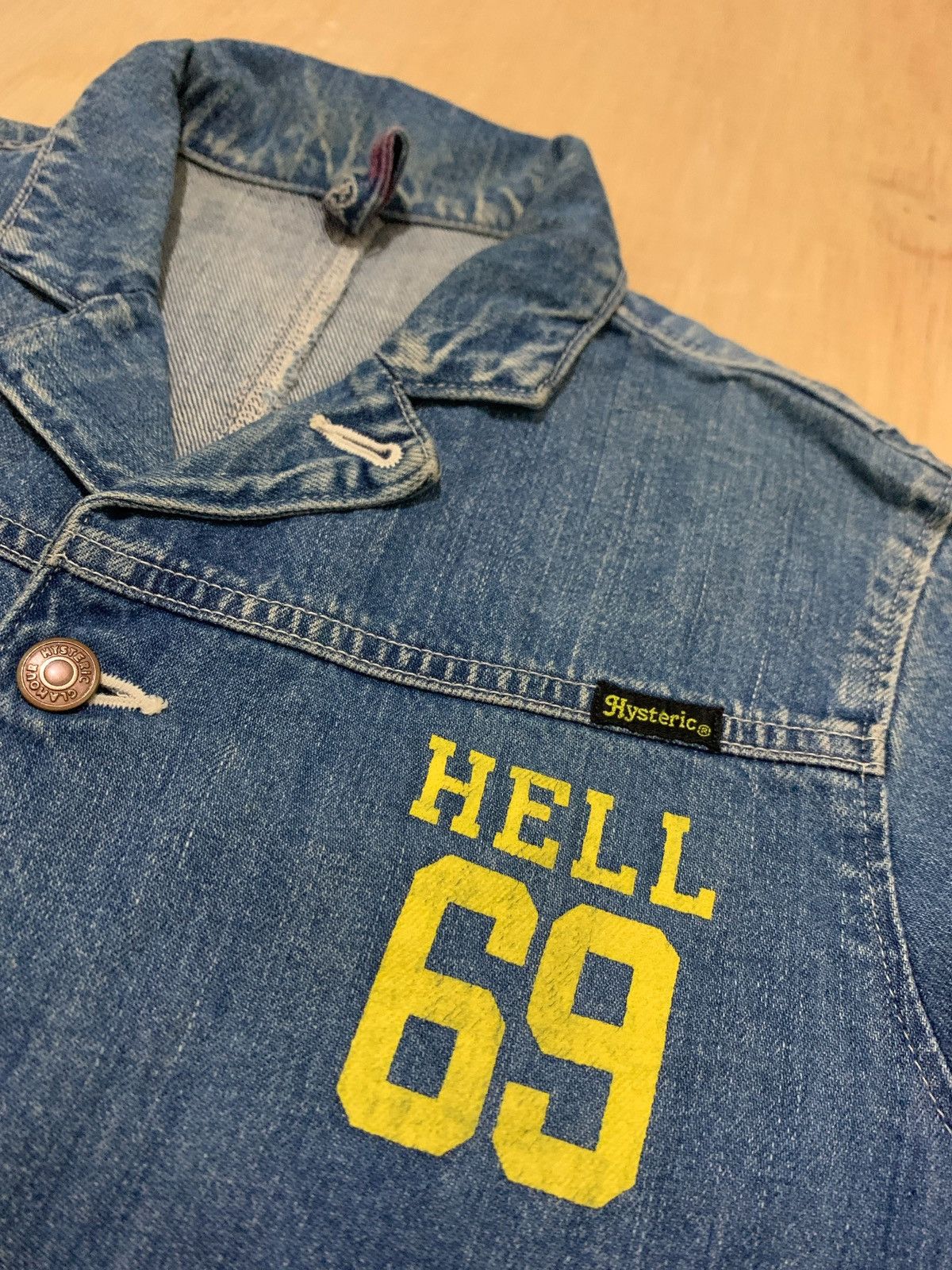 Hysteric Glamour × Japanese Brand Vintage Hysteric Glamour Distressed Denim Jakcet Size ONE SIZE - 9 Thumbnail