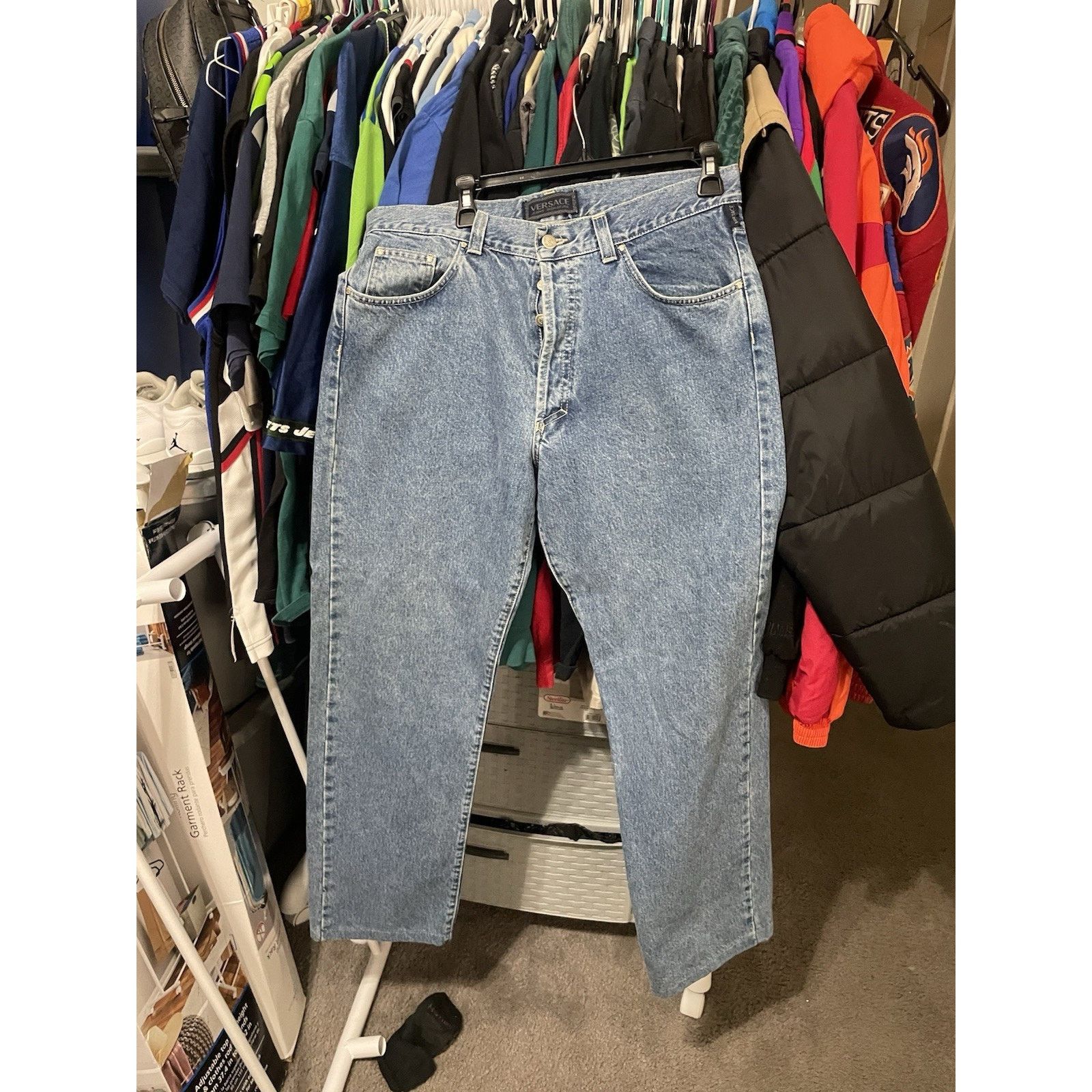 Versace Size 34- Mens Vintage 90’s Versace Jeans Blue Mint Condition Size US 34 / EU 50 - 1 Thumbnail