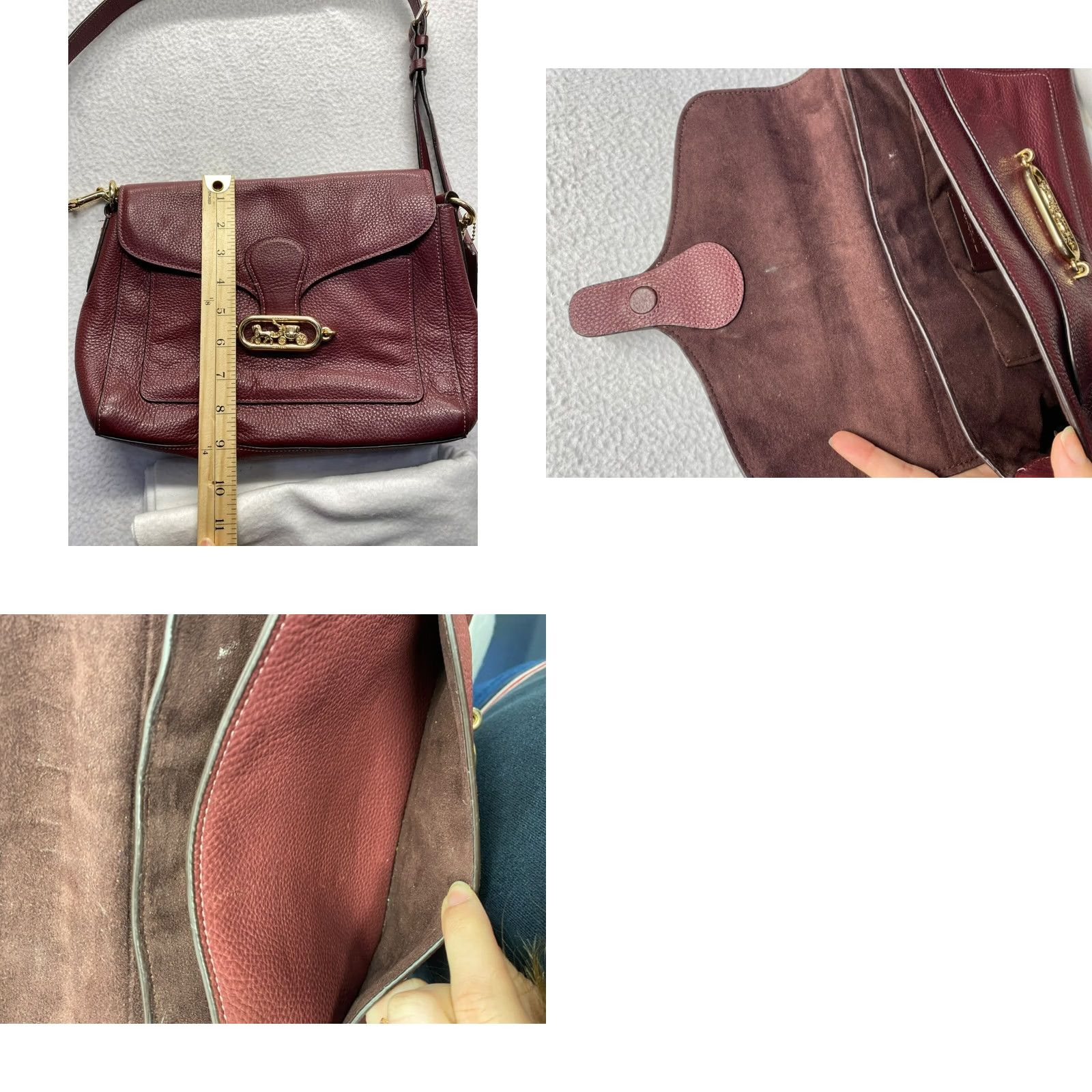 Coach VINTAGE Coach Shoulder Bag Womens OS Maroon Leather Brown F80840 Like New Size ONE SIZE - 8 Thumbnail
