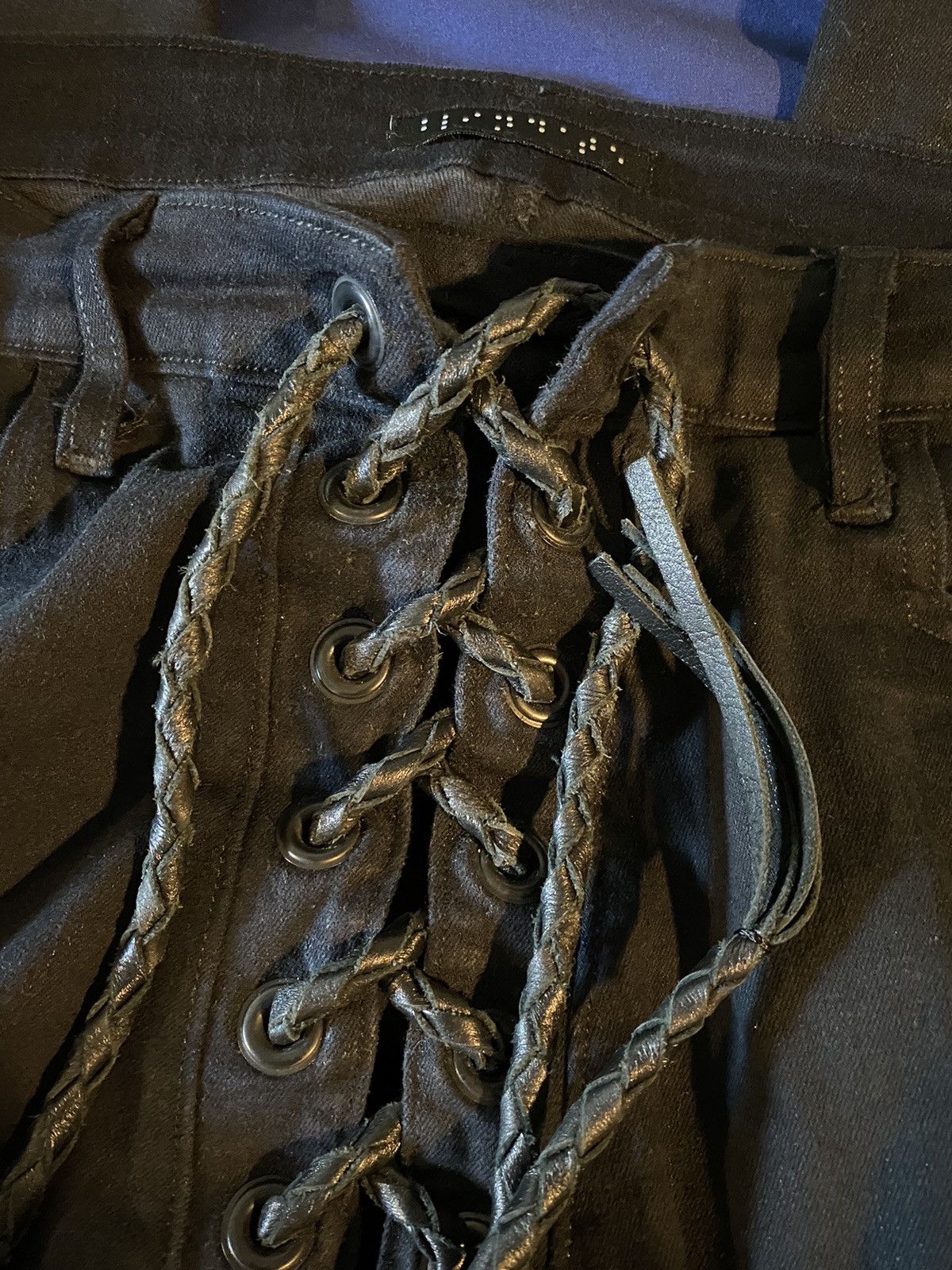 Japanese Brand waxed bootcut lace up denim by blindate Size US 32 / EU 48 - 4 Thumbnail