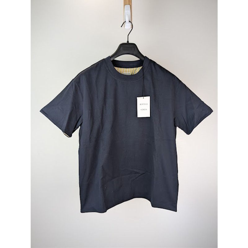 Bottega Veneta o1rshd1 Double Layer Cotton jersey T-Shirt Navy Blue/Yellow Size US XS / EU 42 / 0 - 1 Thumbnail