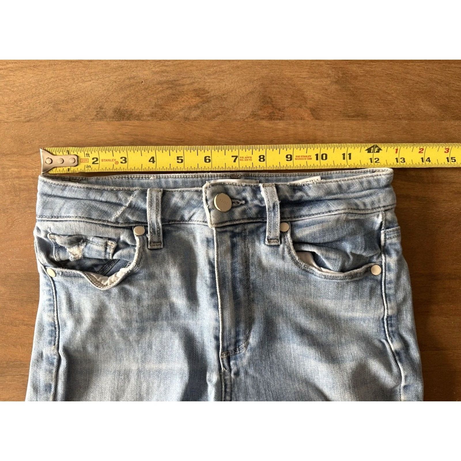 Paige Paige Jeans Women Crop Slim Fit Light Wash Denim 26x25 Blue Stretch High Rise 5-Pocket Size 26" / US 2 / IT 38 - 6 Thumbnail