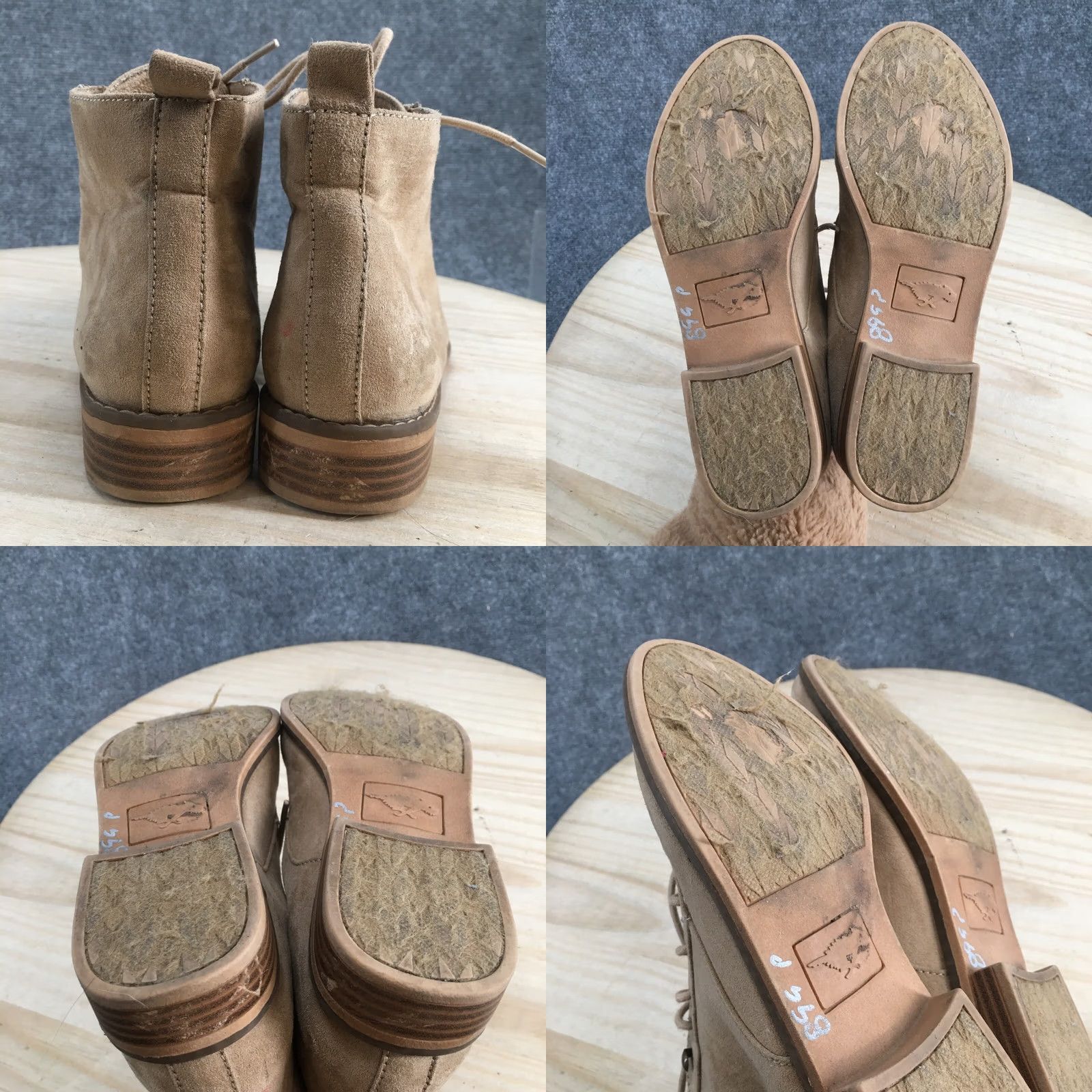 Vintage Rocket Dog Boots Womens 7.5 Lace Up Medallion Toe Ankle Bootie Brown Fabric Size US 8 / IT 38 - 9 Thumbnail