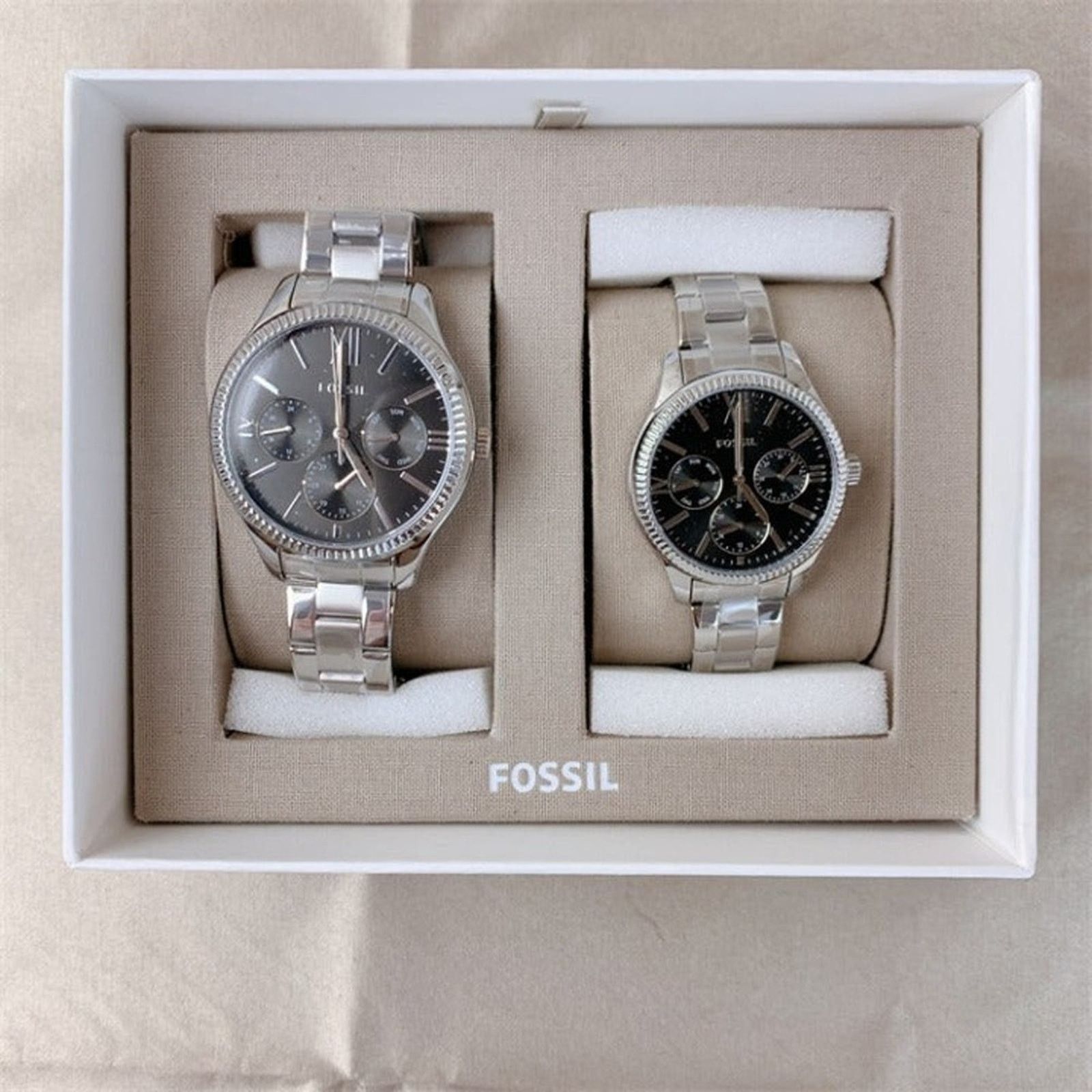Fossil Fossil BQ2644SET His and Her Stainless Steel Watch Set Size ONE SIZE - 1 Thumbnail